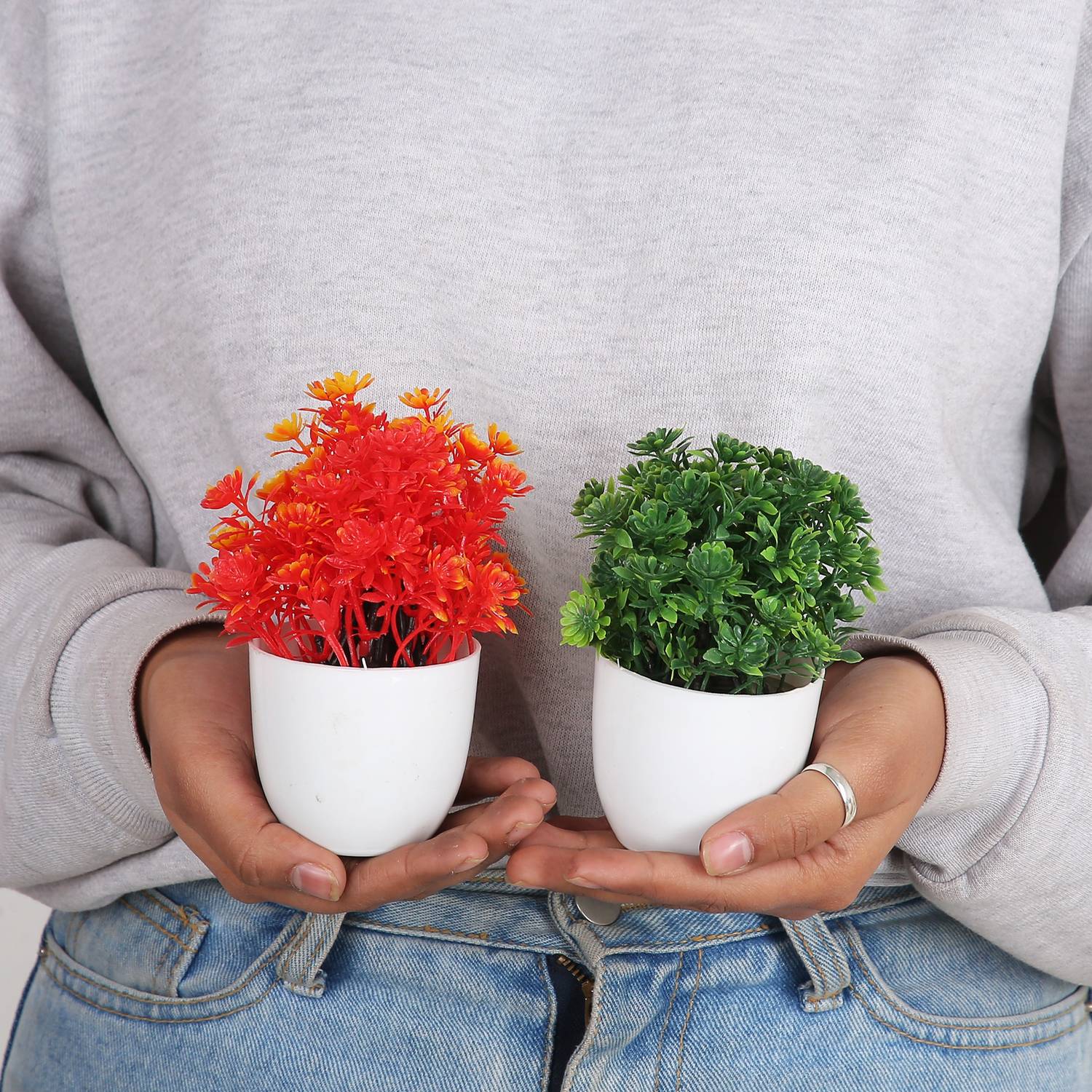 CARNIVAL set of 2 Bonsai Artificial Plant with Pot