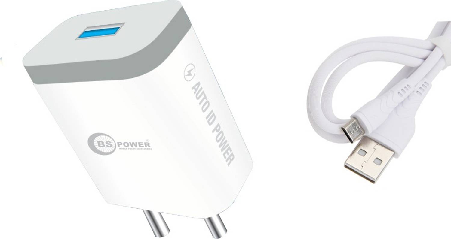 bs power 18 W 2.8 A Wall Charger for Mobile with Detachable Cable