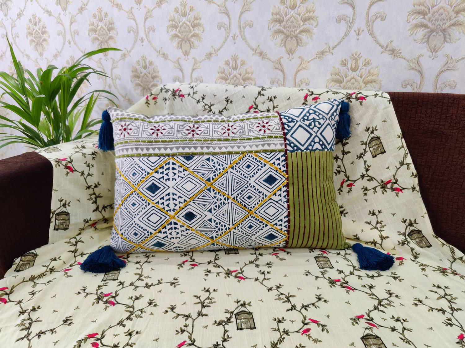 ABSTRACT INDIA Cotton Cushions & Pillows Cover