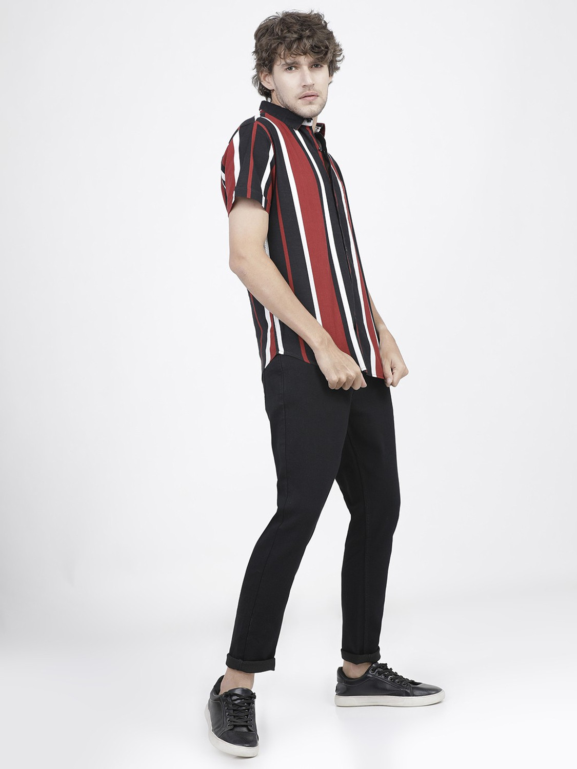 Image of HIGHLANDER Tapered Fit Men Black Jeans