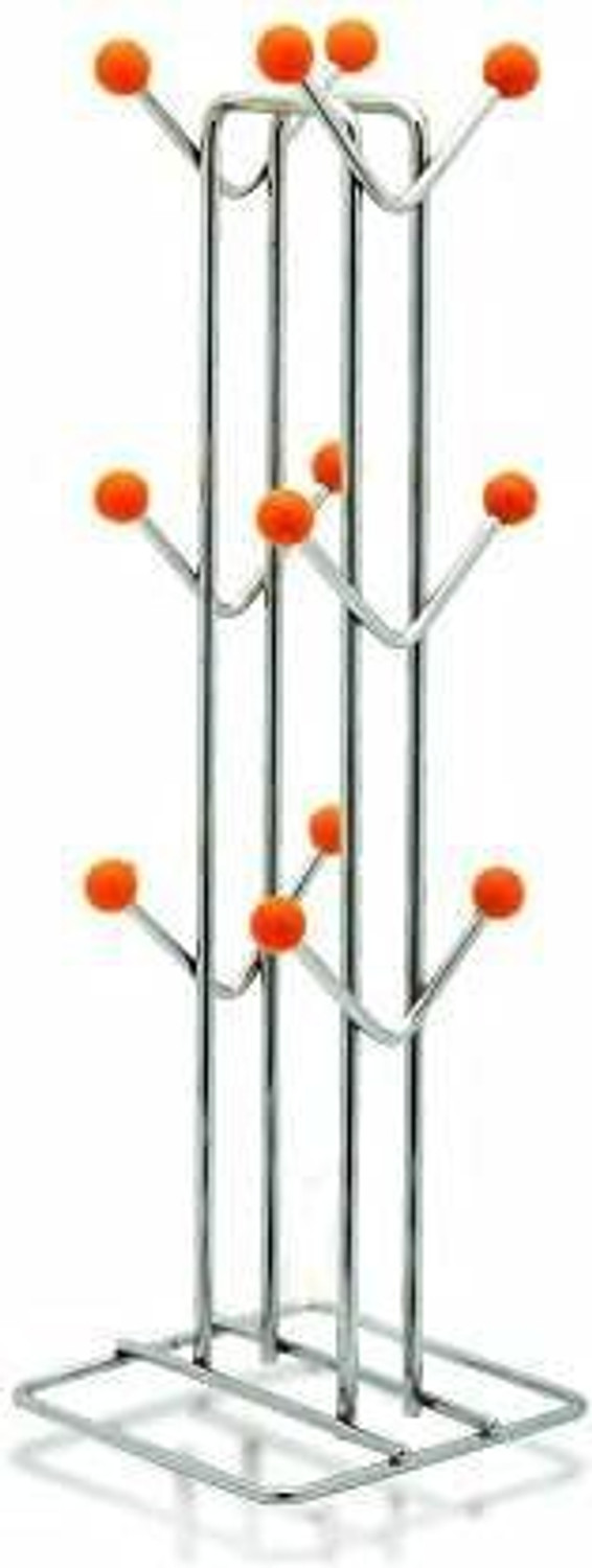 Image of Cri8Hub Containers Kitchen Rack Steel Stainless Steel 2-Layer Corner Storage Rack and Spice Container with Big Size Kitchens Stainless Steel V Shape Cup Stand Coffee & Tea Mug Holder 12 Hooks for Cups (Spice Rack Cup Stand)