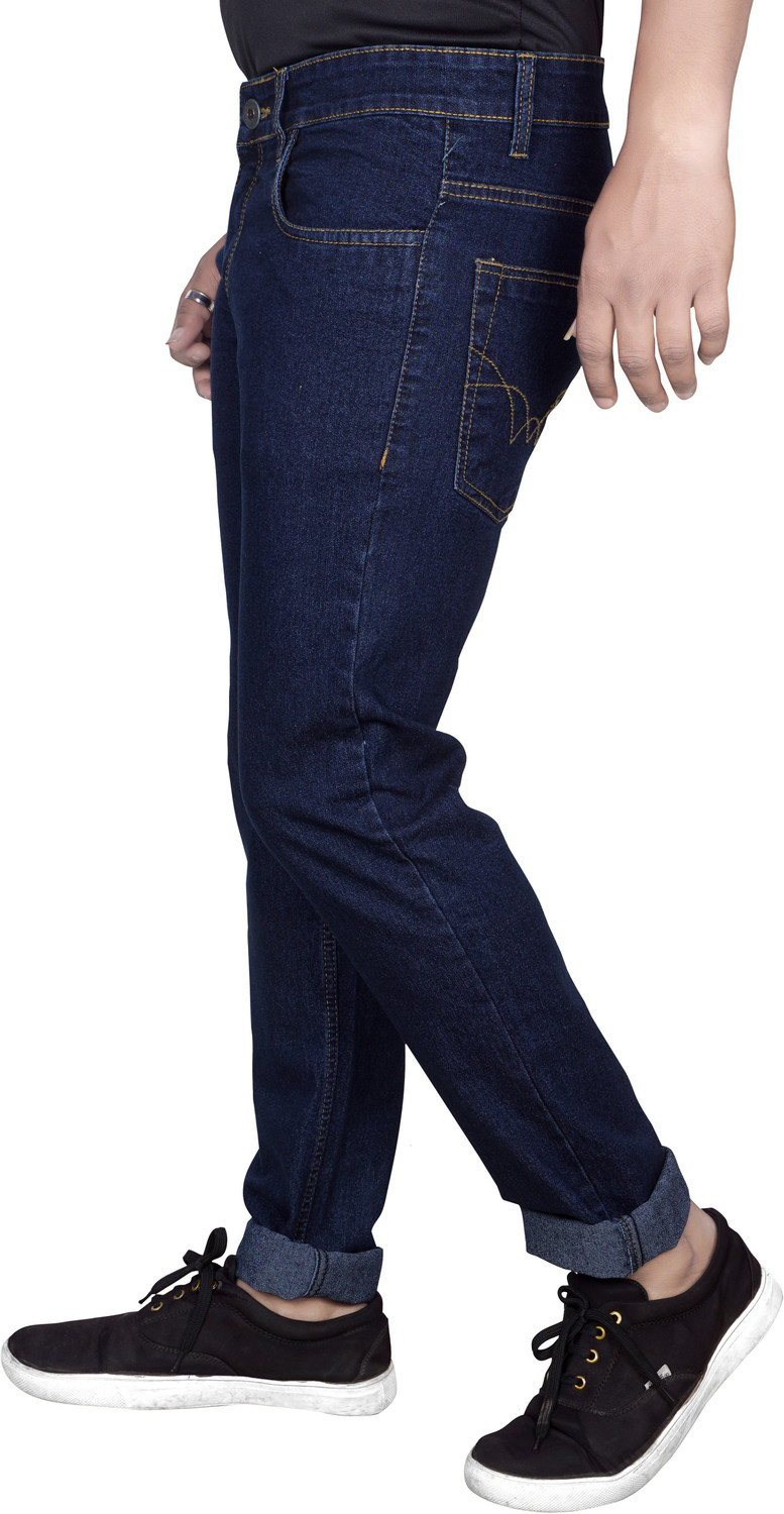 Image of JUST BLACK Regular Men Dark Blue Jeans