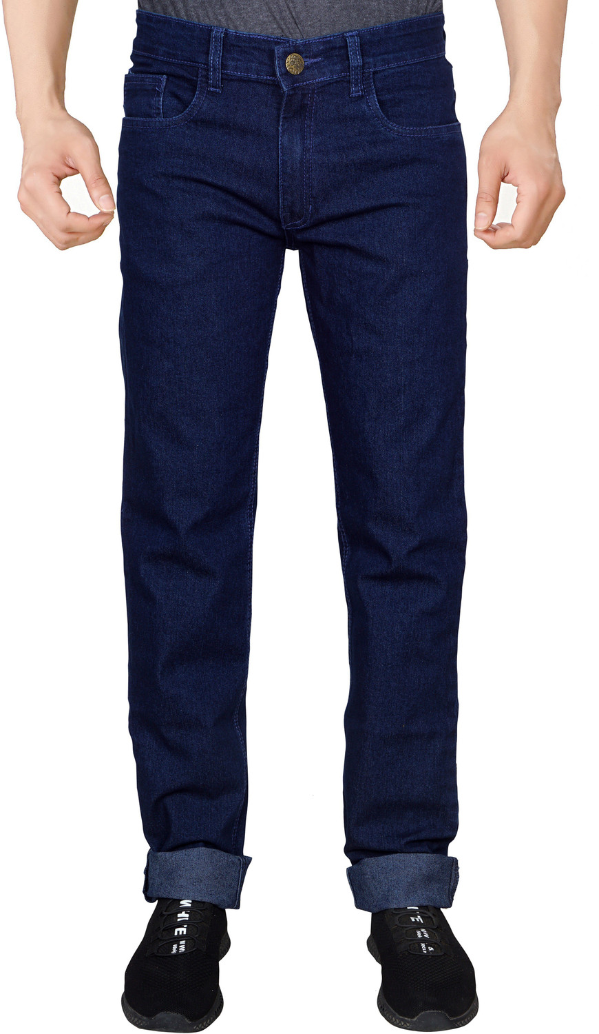 Image of JUST BLACK Regular Men Dark Blue Jeans