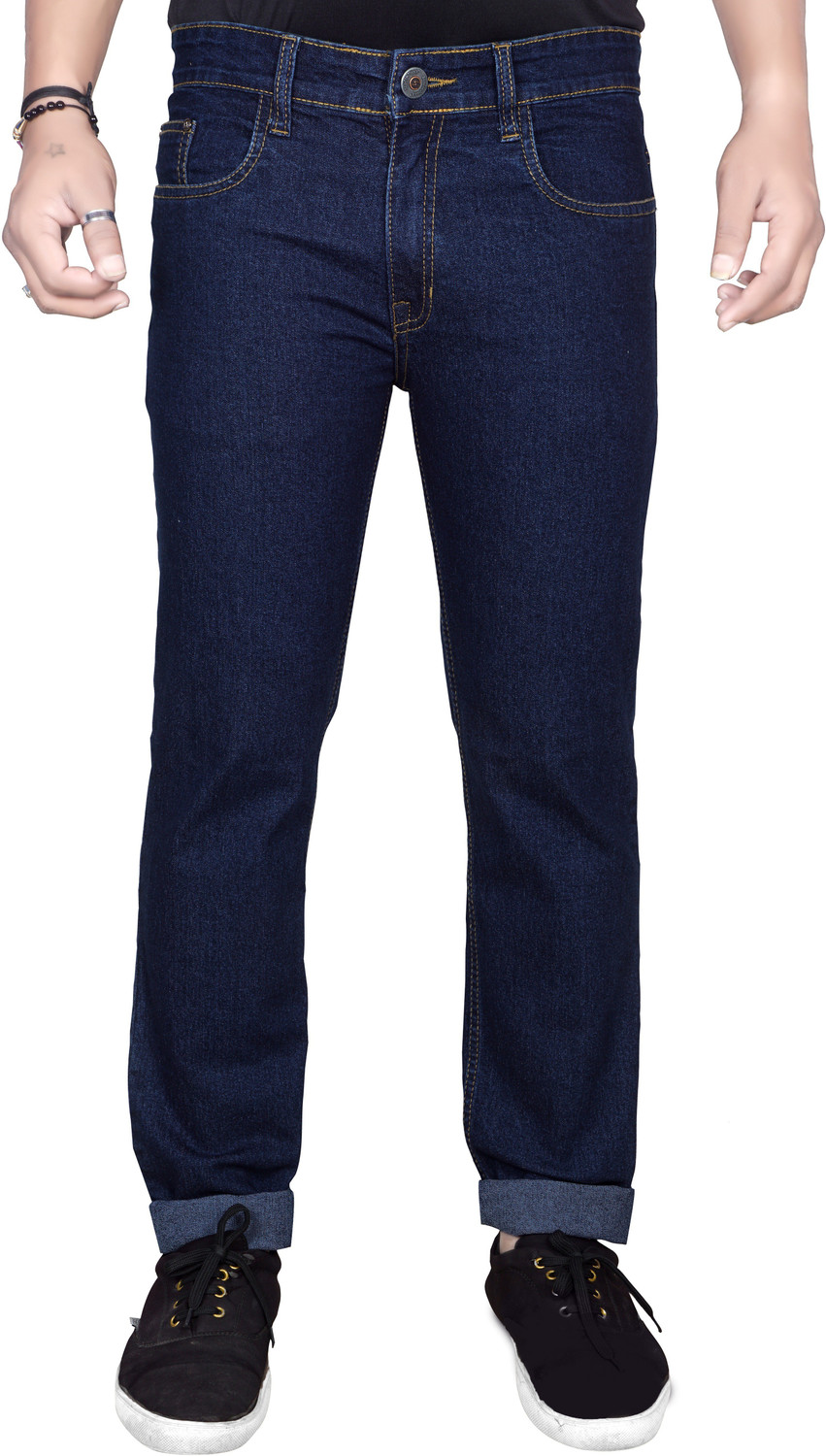 Image of JUST BLACK Regular Men Dark Blue Jeans