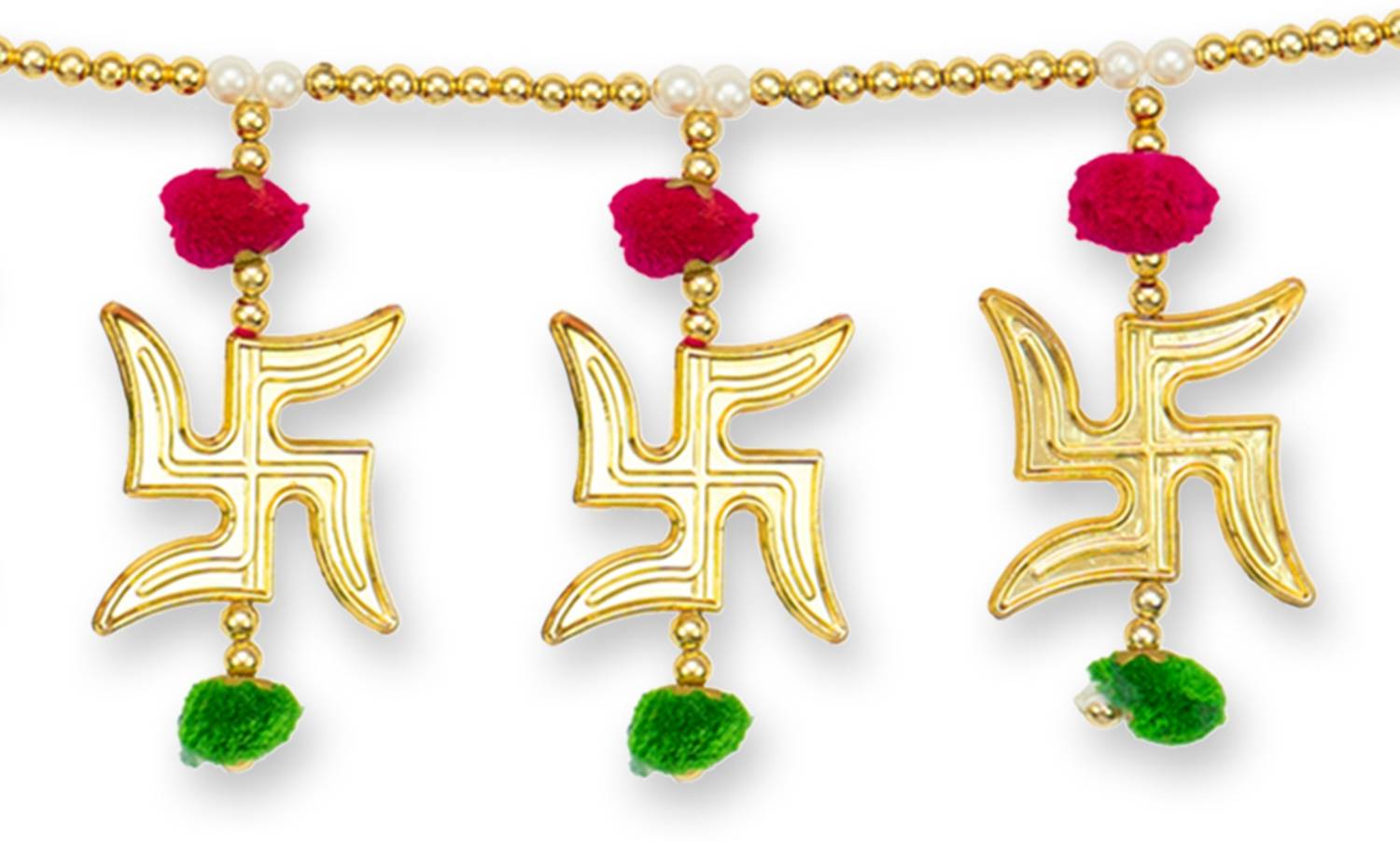 ARMONA CREATIONS Handmade Light Weight Swastik PUM pum Bandhanwal, (Specially Designed To Decorate Home Temple , Puja Ghar) 3ft / 36 inch Toran