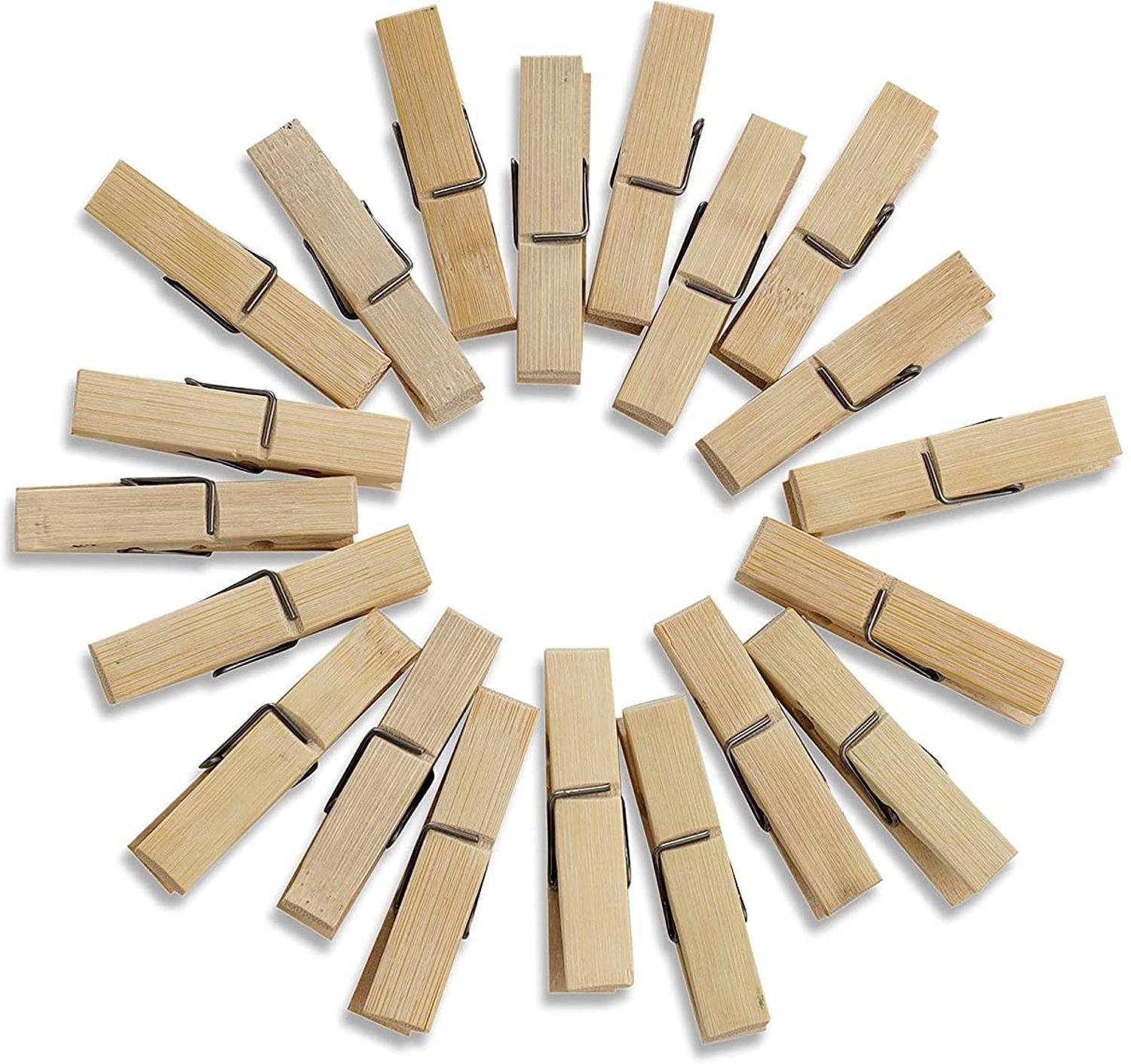 The Bamboo Bae Bamboo Clothes Peg with Cotton Bag | Clothes Pin | Wooden Pin for Clothes | Photo Clips | Wooden Clips for Photo Hanging | Eco Friendly Plastic Free Clothes Pin | Pack of 20 Wooden Cloth Clips