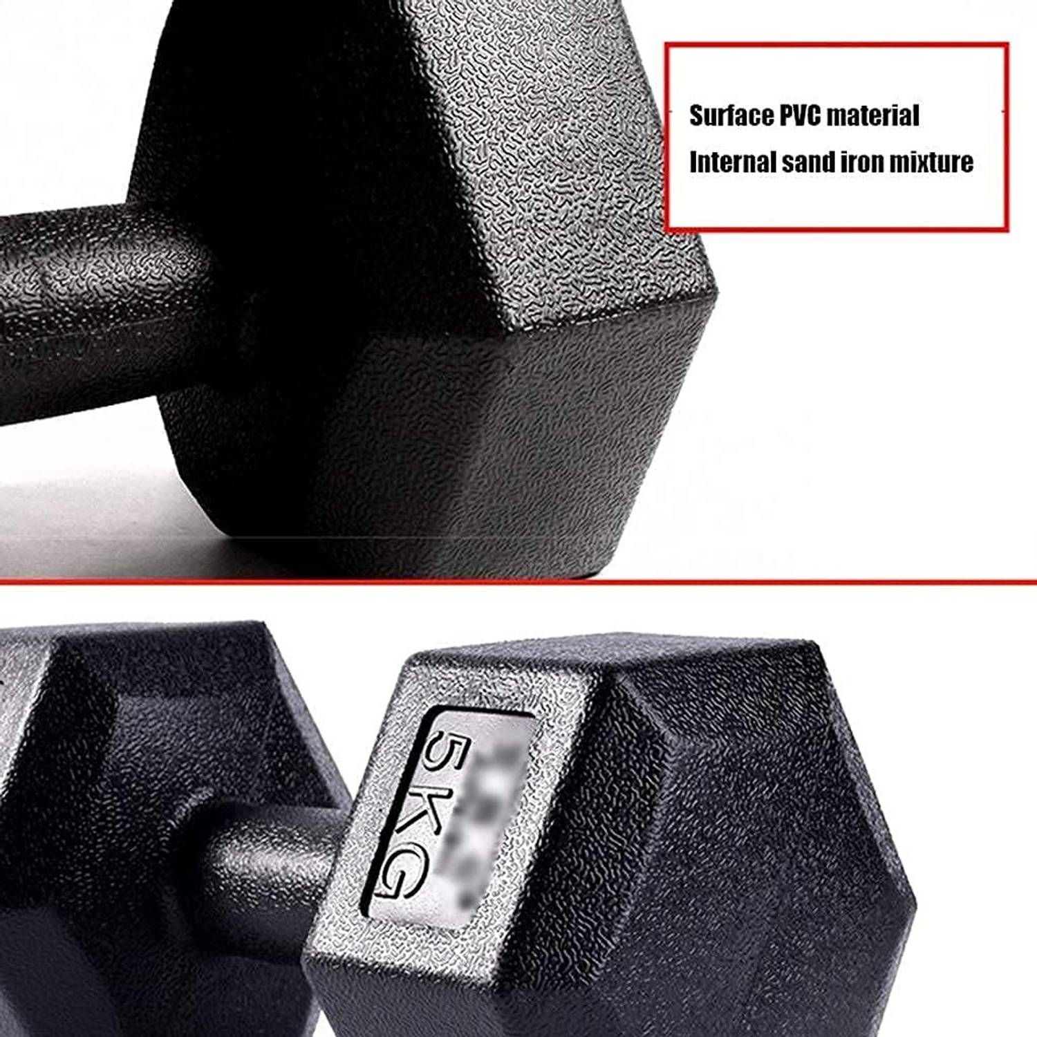 Sahib Black Hex Dumbbells Set - Image 3