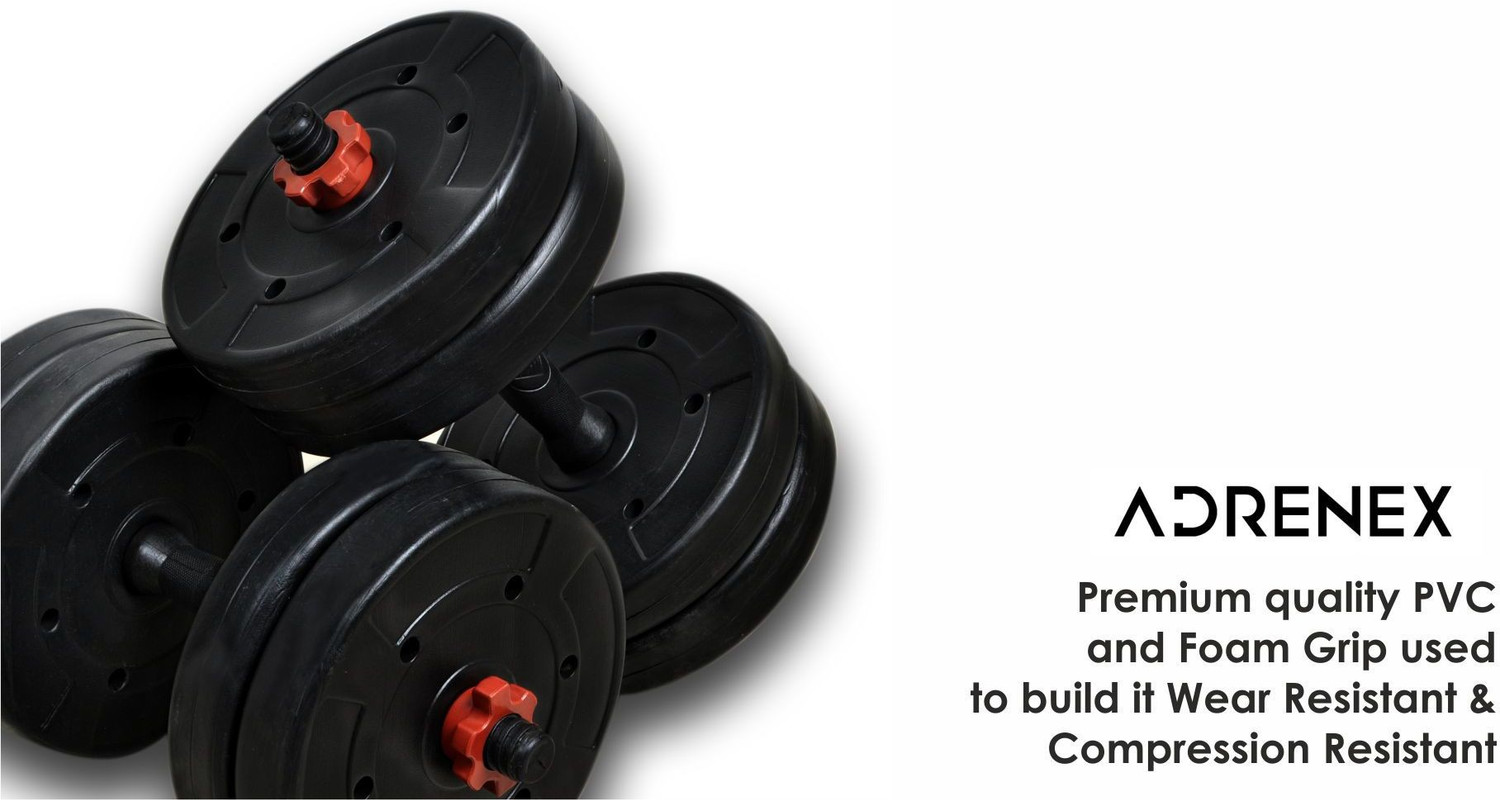 Image of Adrenex 3 IN 1 Convertible Dumbbells Kit 12 Kg For Home Gym Adjustable Dumbbell