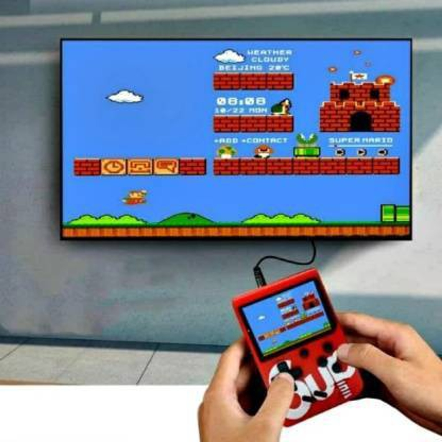 Image of NKL Led Screen Retro Classic Console Video Game Colourful Portable Best For Kids 50 8 GB with Super Mario, DR Mario, Mario, Contra, Turtles, Tank, Bomber Man, Aladdin, Total 400 Games