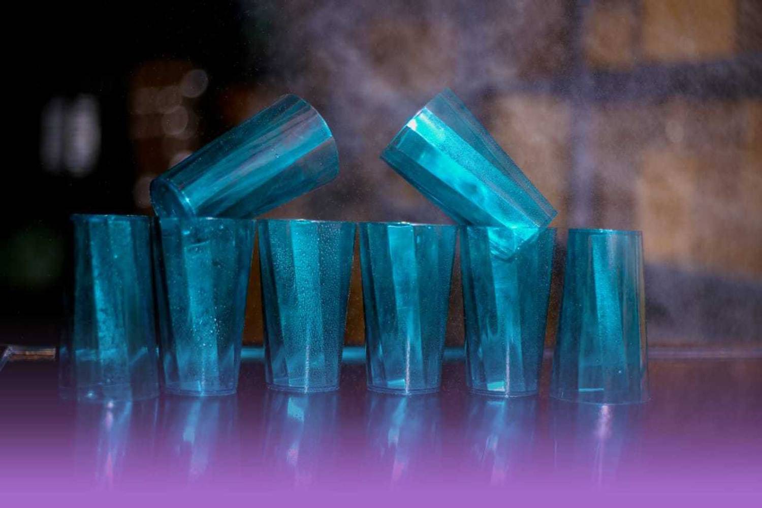 Frekich (Pack of 8) Twisted Shape Plastic Water Glasses 8 Pcs Plastic Unbreakable Stylish Transparent Water Glass/Juice Glass/Beer Glass/Wine Glass Plastic Glass Set ( 250 ML, Pack of 8) Glass Set Water/Juice Glass