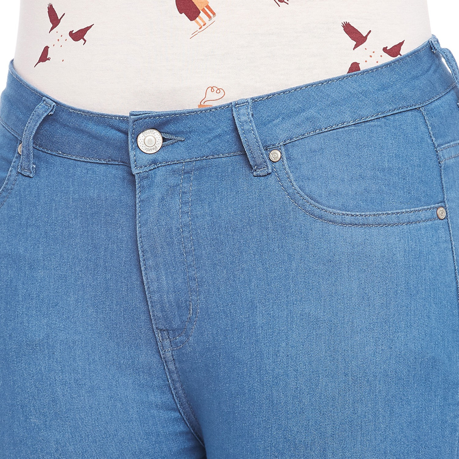 Image of PEOPLE Tapered Fit Women Blue Jeans