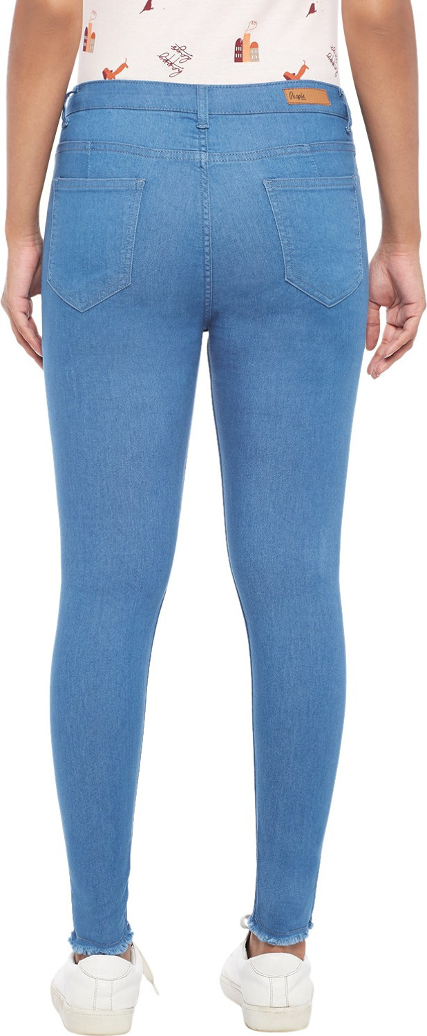 Image of PEOPLE Tapered Fit Women Blue Jeans