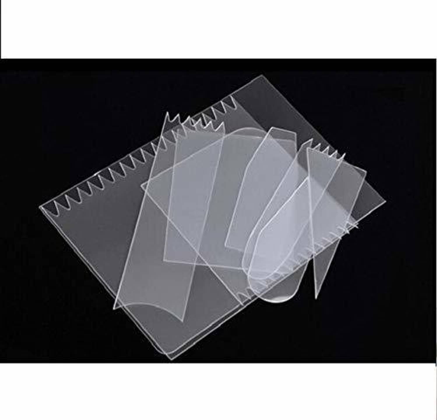 AL ATASH 9 Pcs Cake Scraper Fondant Mousse Cream Spatula Edge Smoother Cupcake Cake Cutter Pastry Mold Baking Decorating Tools (pack of 9) Baking Comb