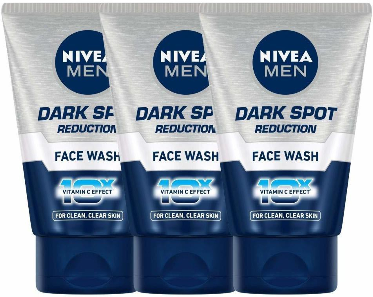 Image of NIVEA Men , Dark Spot Reduction, for Clean & Clear Skin with 10x Vitamin C Effect, 100 g (PACK 3) Face Wash