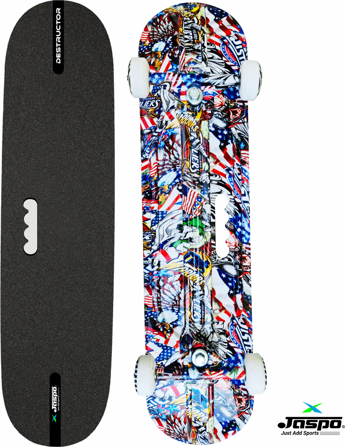 Image of Jaspo Destructor Graffiti 31 inch X 8 inch Inch Fiber Skateboards Suitable for Age Group Above 8 Years 8 inch x 31 inch Skateboard