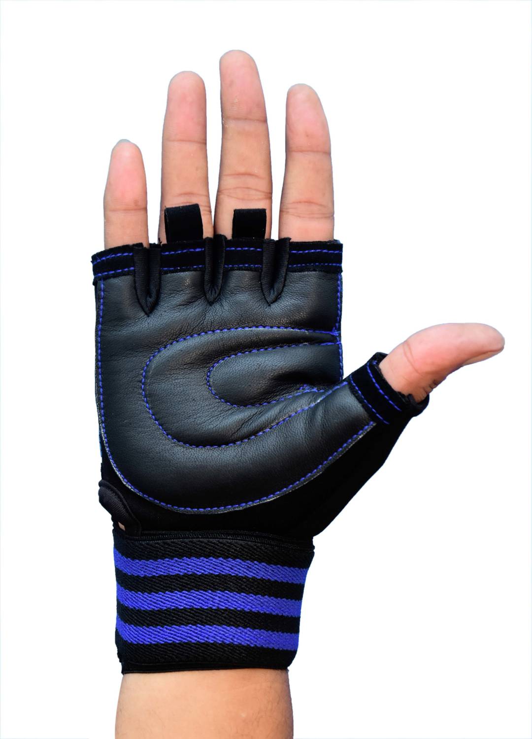 SKYFIT Super Wrist Supports Gym Gloves Blue - Image 3