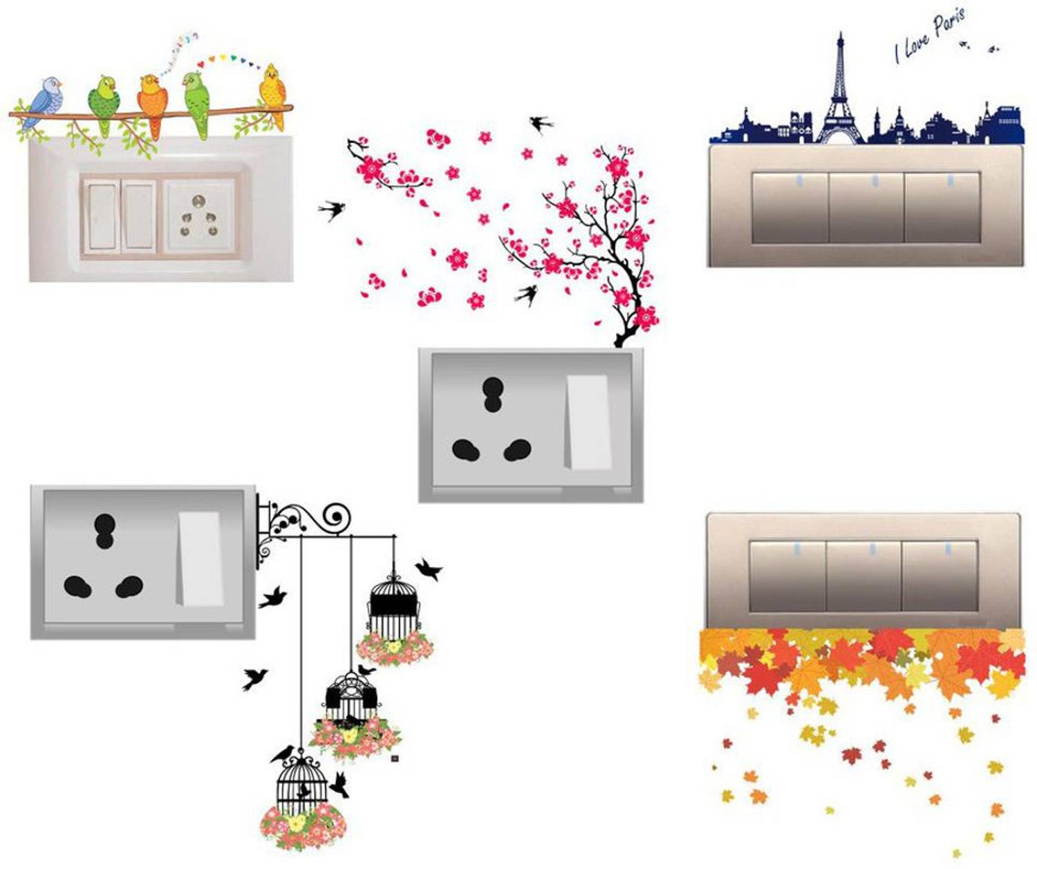 ARCHIGRPHICS 30 cm WALL STICKER SWITCHBORD Self Adhesive Sticker