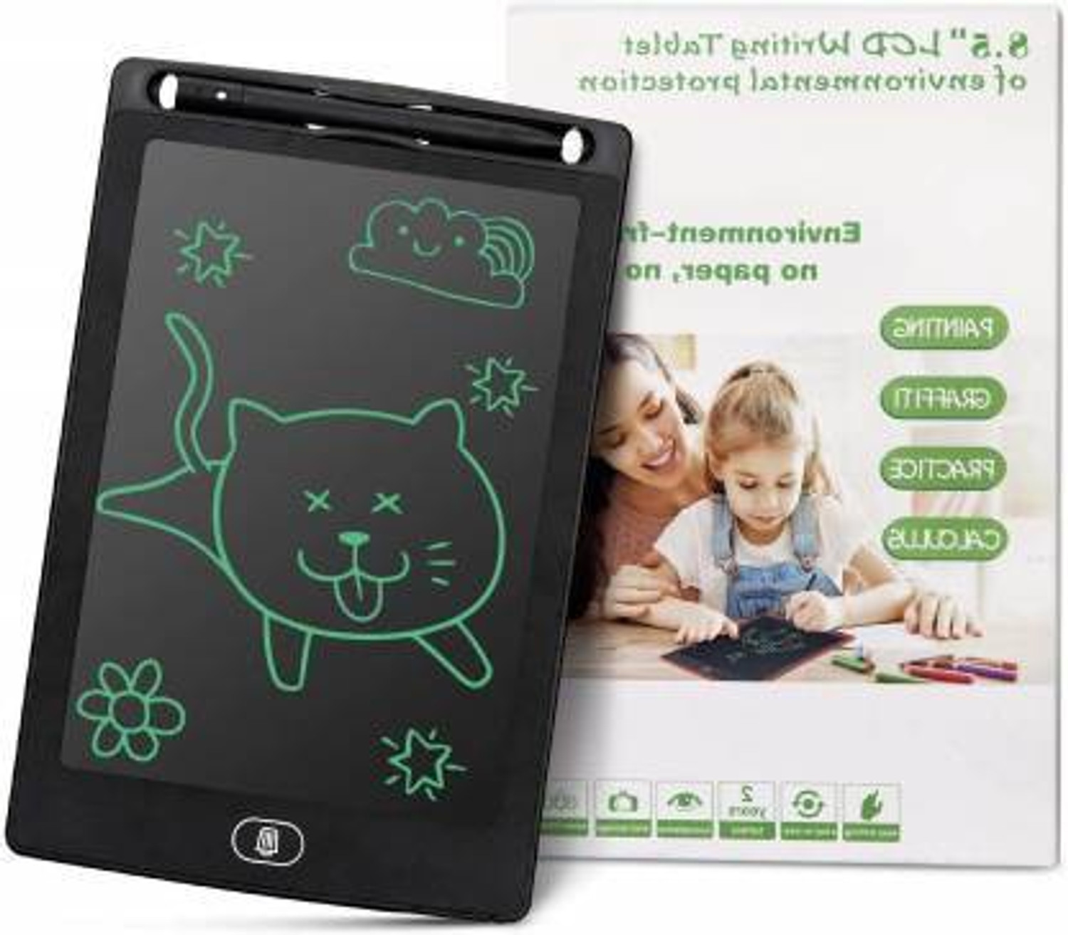 Image of NKL LCD Kids Writing Pad Advance Portable 8.5 inch 008 LCD Writing Lablet Paperless for Writing 8 x 5 inch Graphics Tablet Connectivity - Wireless
