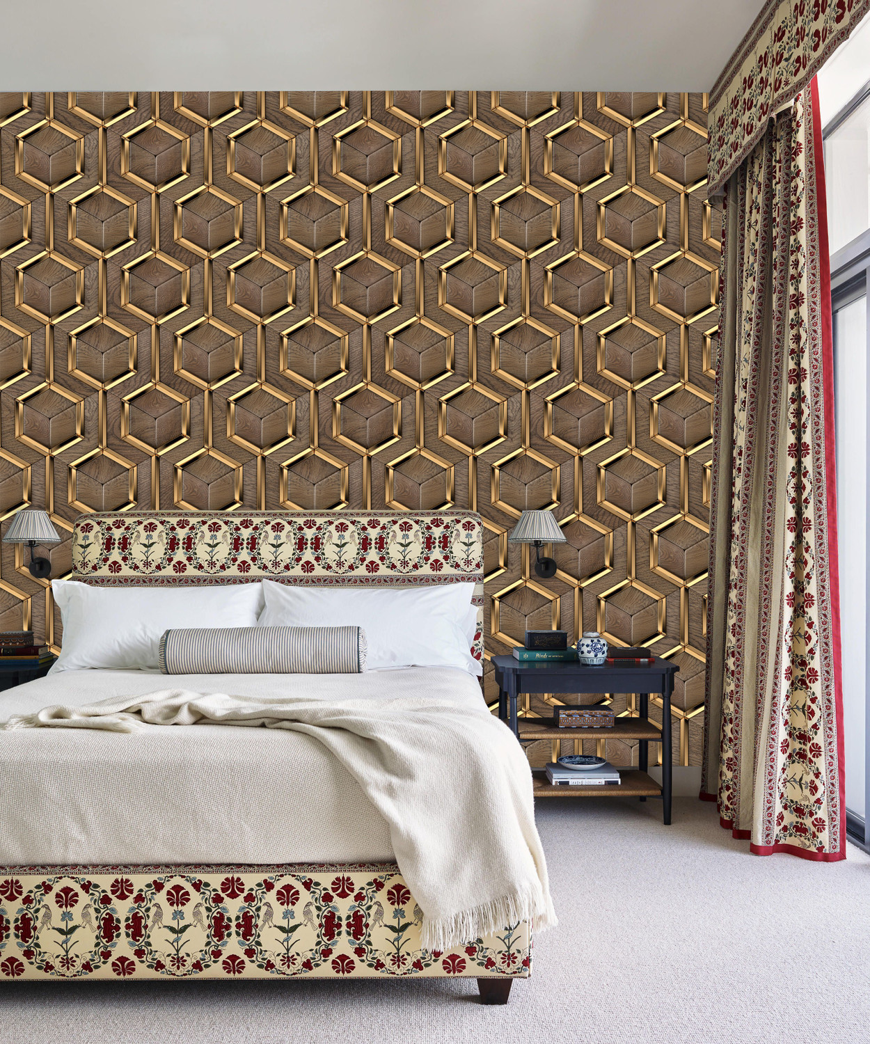 Image of BPDESIGNSOLUTION 244 cm x 41 cm Waterproof Floral & Botanical Vinyl Wallpaper