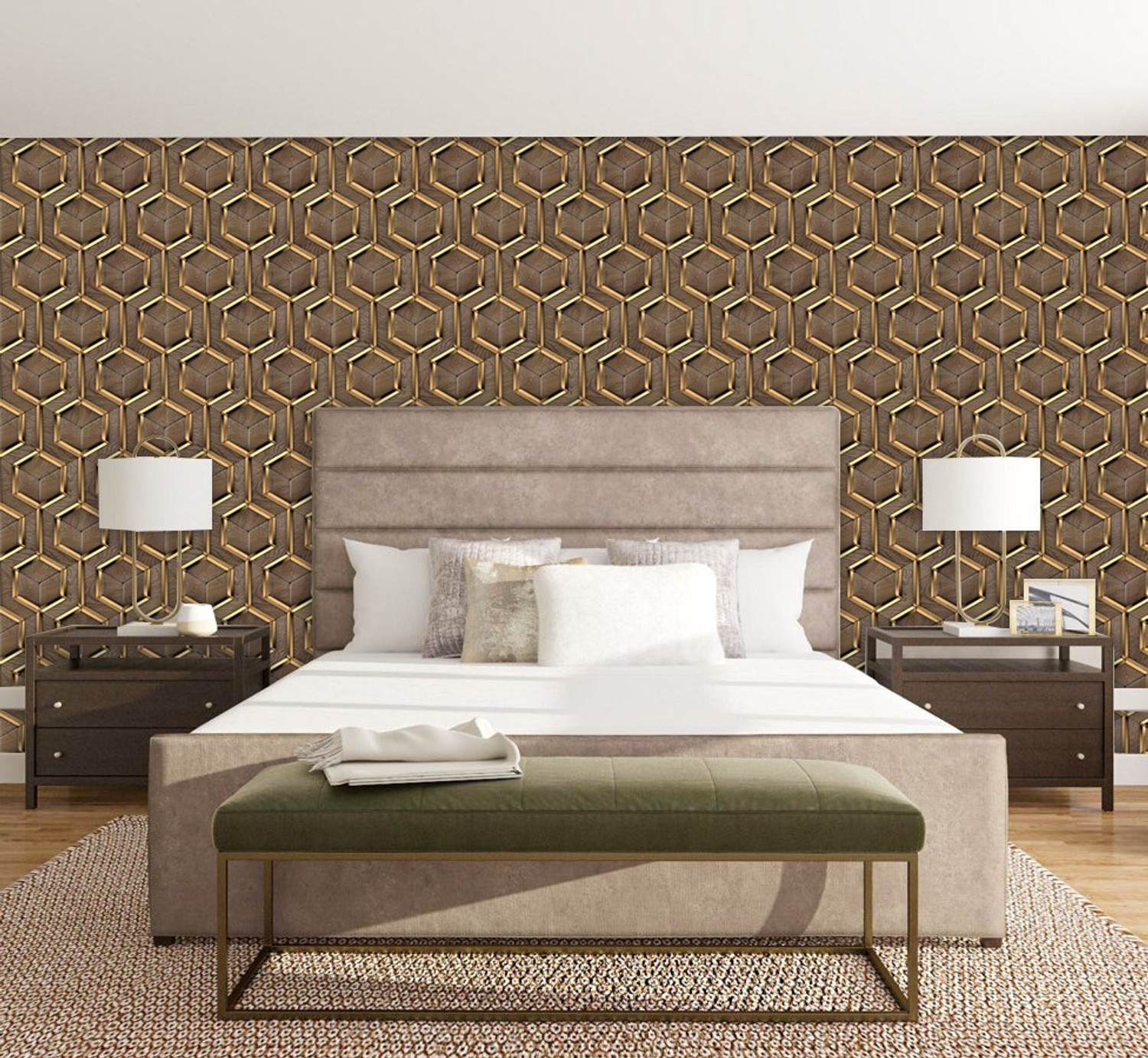 Image of BPDESIGNSOLUTION 244 cm x 41 cm Waterproof Floral & Botanical Vinyl Wallpaper