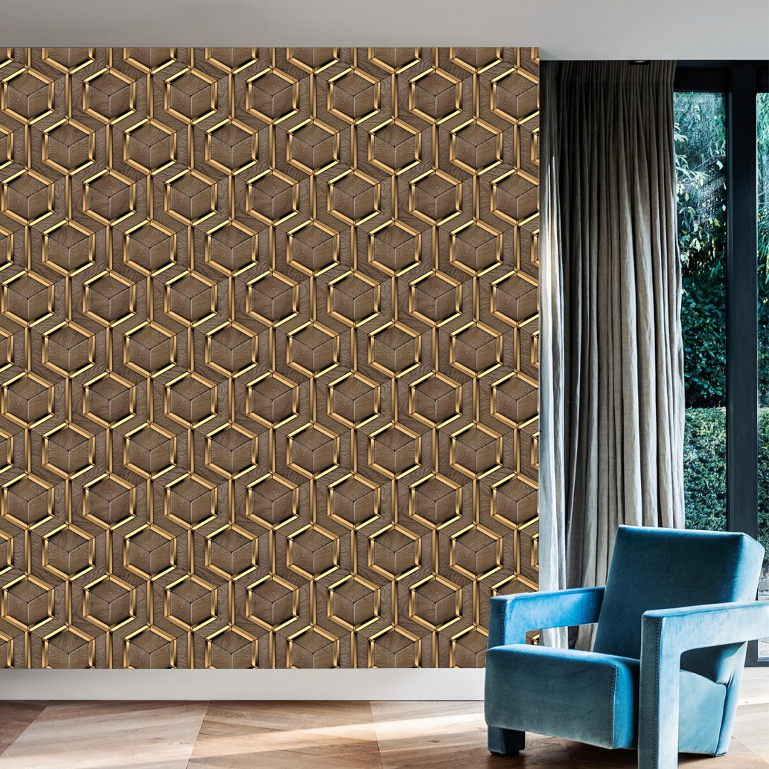 Image of BPDESIGNSOLUTION 244 cm x 41 cm Waterproof Floral & Botanical Vinyl Wallpaper