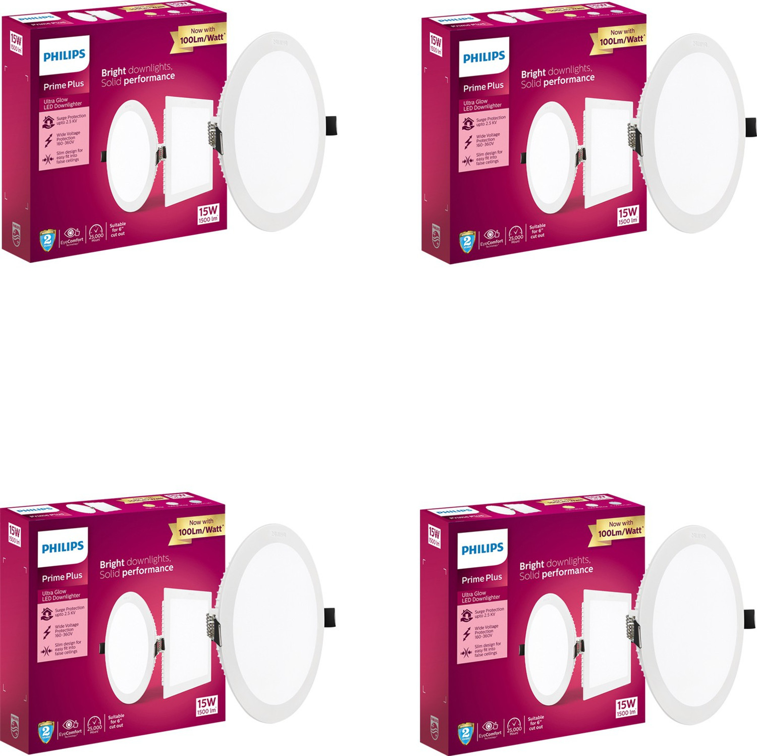 Image of PHILIPS 15W Round UltraGlow LED Downlight -Cool Day Recessed Ceiling Light Ceiling Lamp