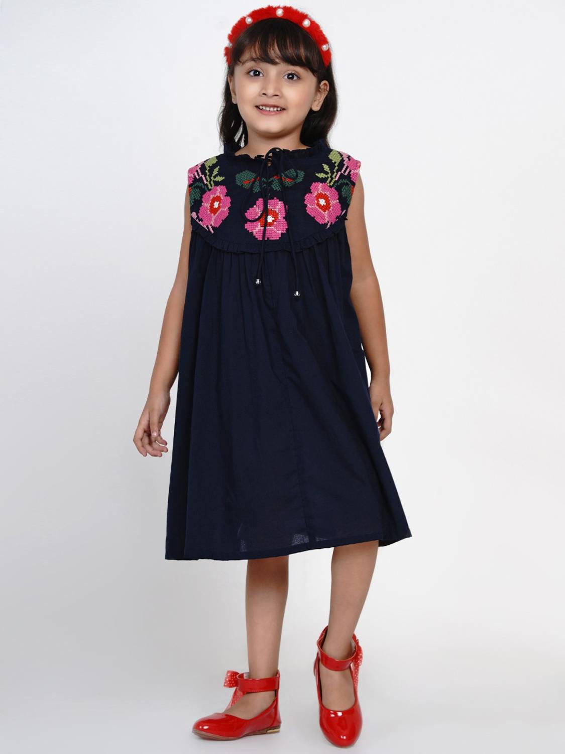 Bitiya By Bhama Girls Below Knee Casual Dress