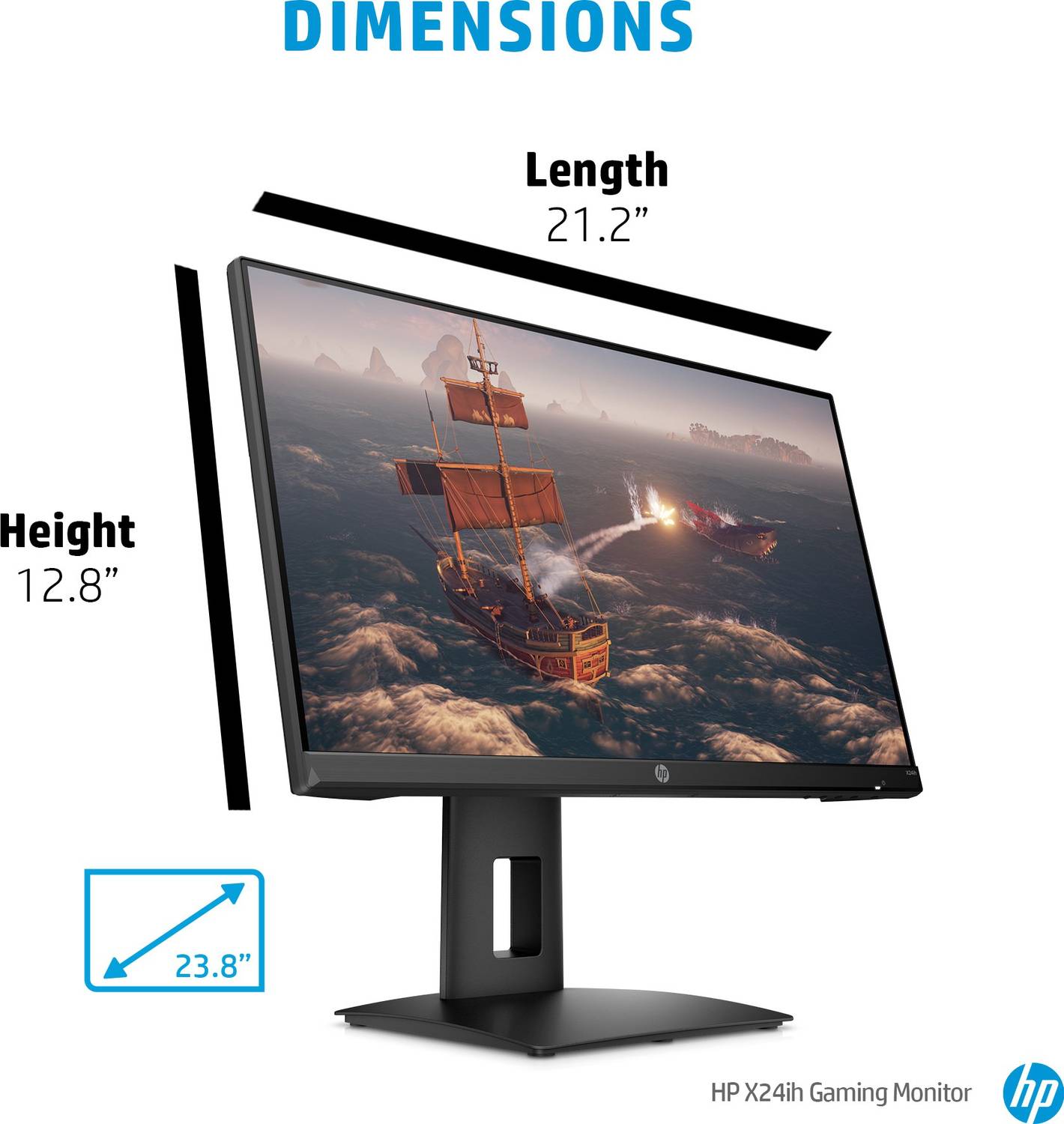 【箱あり】【ジャンク品】hp X24ih Gaming Monitor HP 60.45 cm (24 inch) Full HD LED Backlit IPS Panel Gaming Monitor