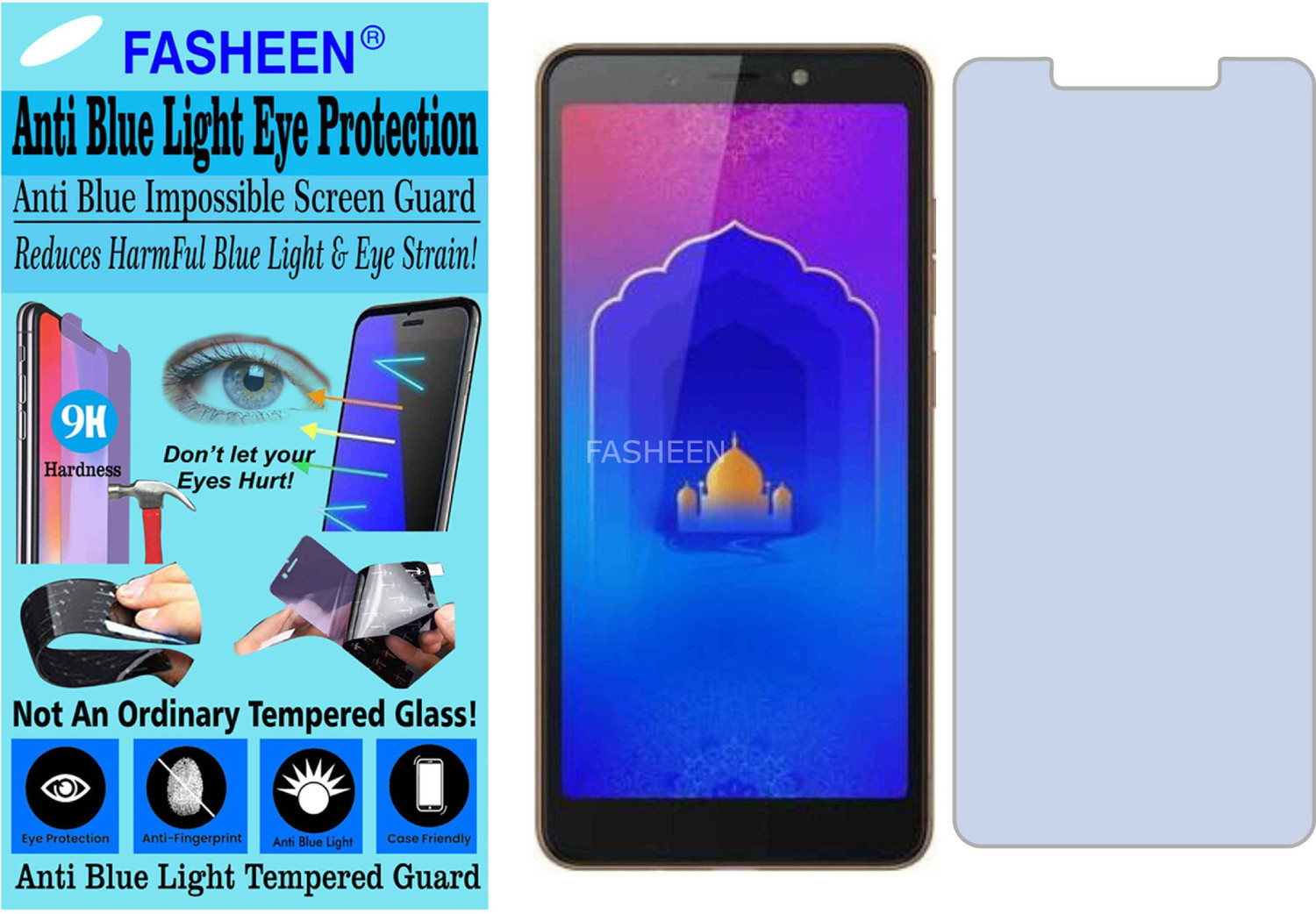 Image of Fasheen Tempered Glass Guard for TECNO CAMON IACE 2 (KB2) (Impossible UV AntiBlue Light)