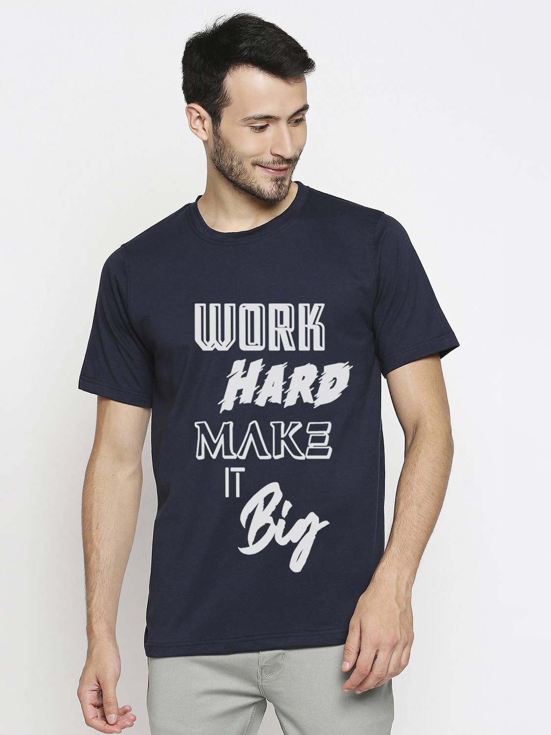 BLACKSMITH Printed Men Round Neck Blue T-Shirt