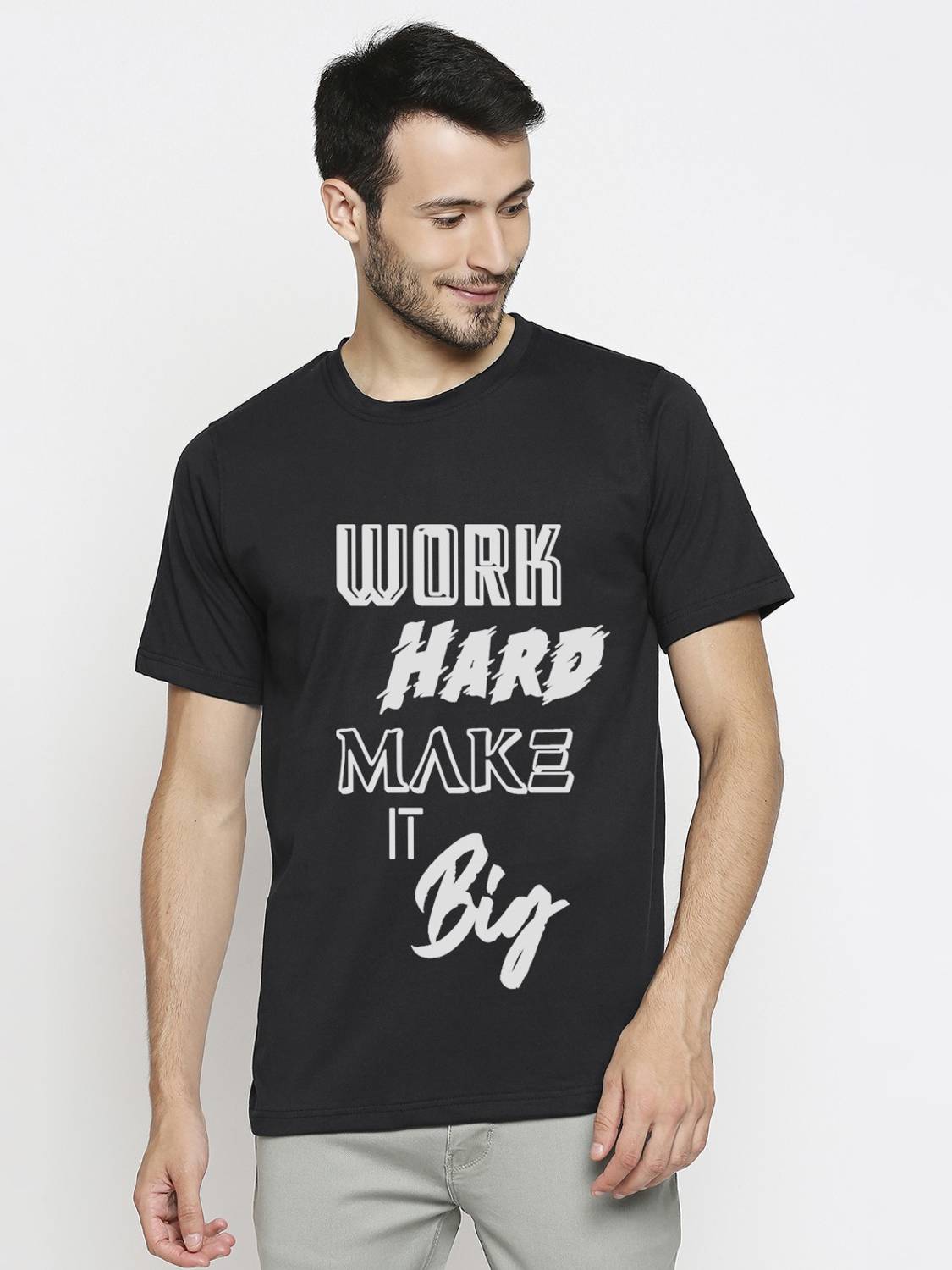 BLACKSMITH Printed Men Round Neck Black T-Shirt