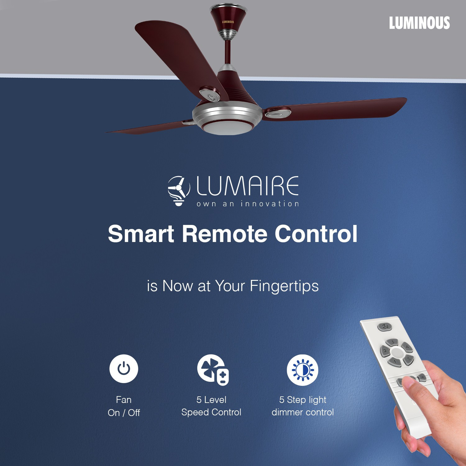 Image of RR Lumaire Underlight with 1 Year Warranty 1200 mm Ceiling Fan