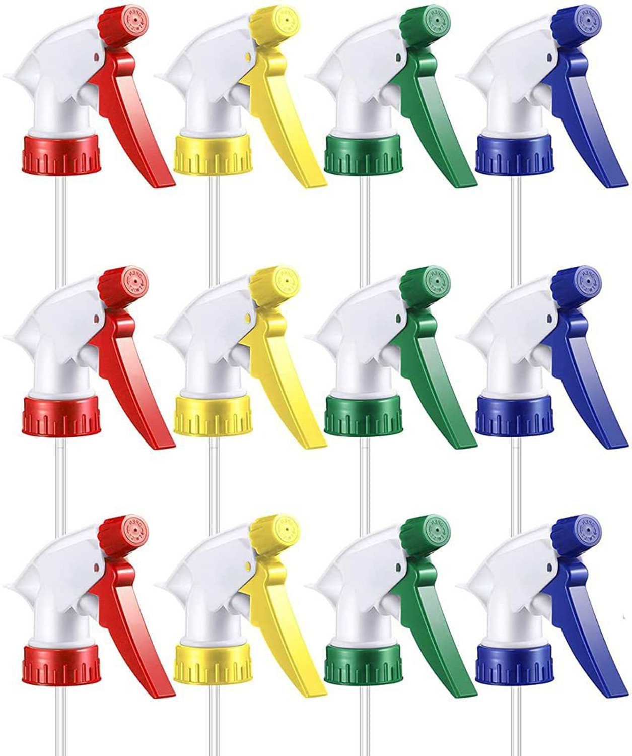 Image of IKIS Multicolour Plastic Trigger Spray Bottle Nozzle Head | Spray Gun | Sprayer | Spray for Bottle For Home, Salon And office purpose | Fits on Every Bottle- Bottle Not Included- Combo Pack of 12 1 L Hand Held Sprayer