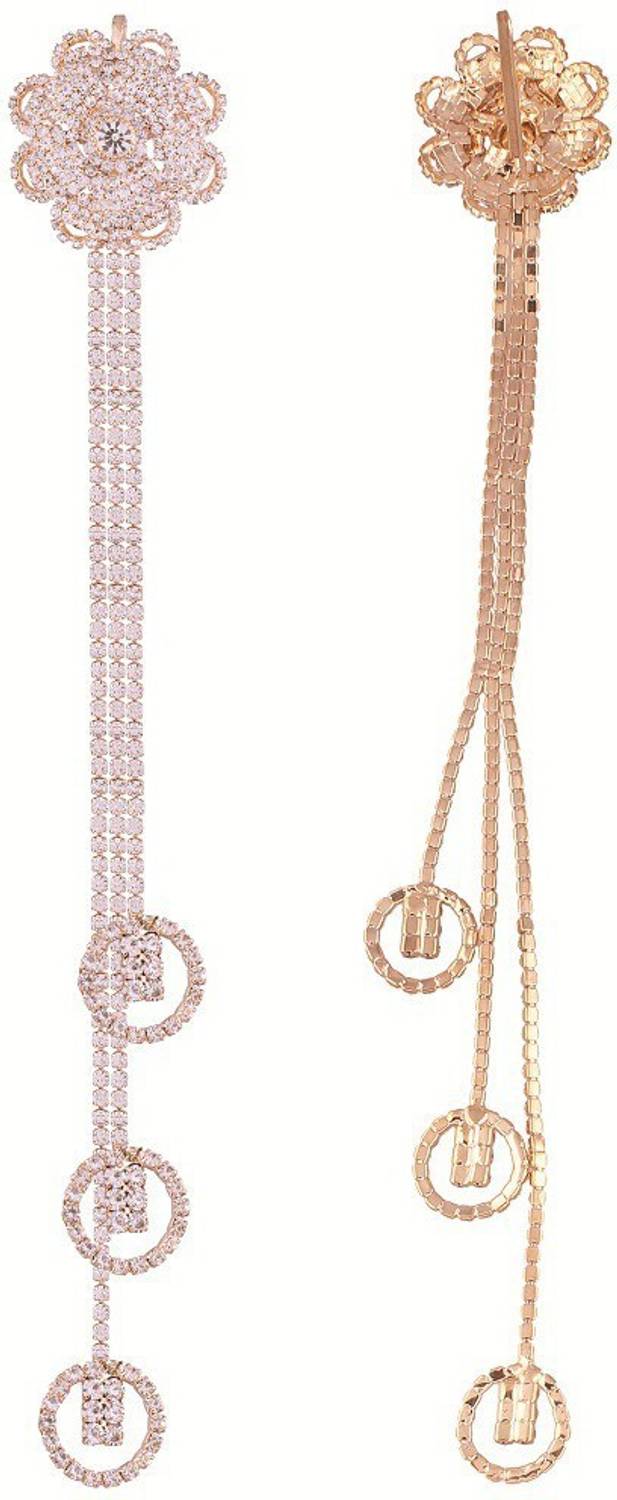 AccessHer Rhinestone 2 in 1 Choti and saree Challa for women Hair Accessory Set