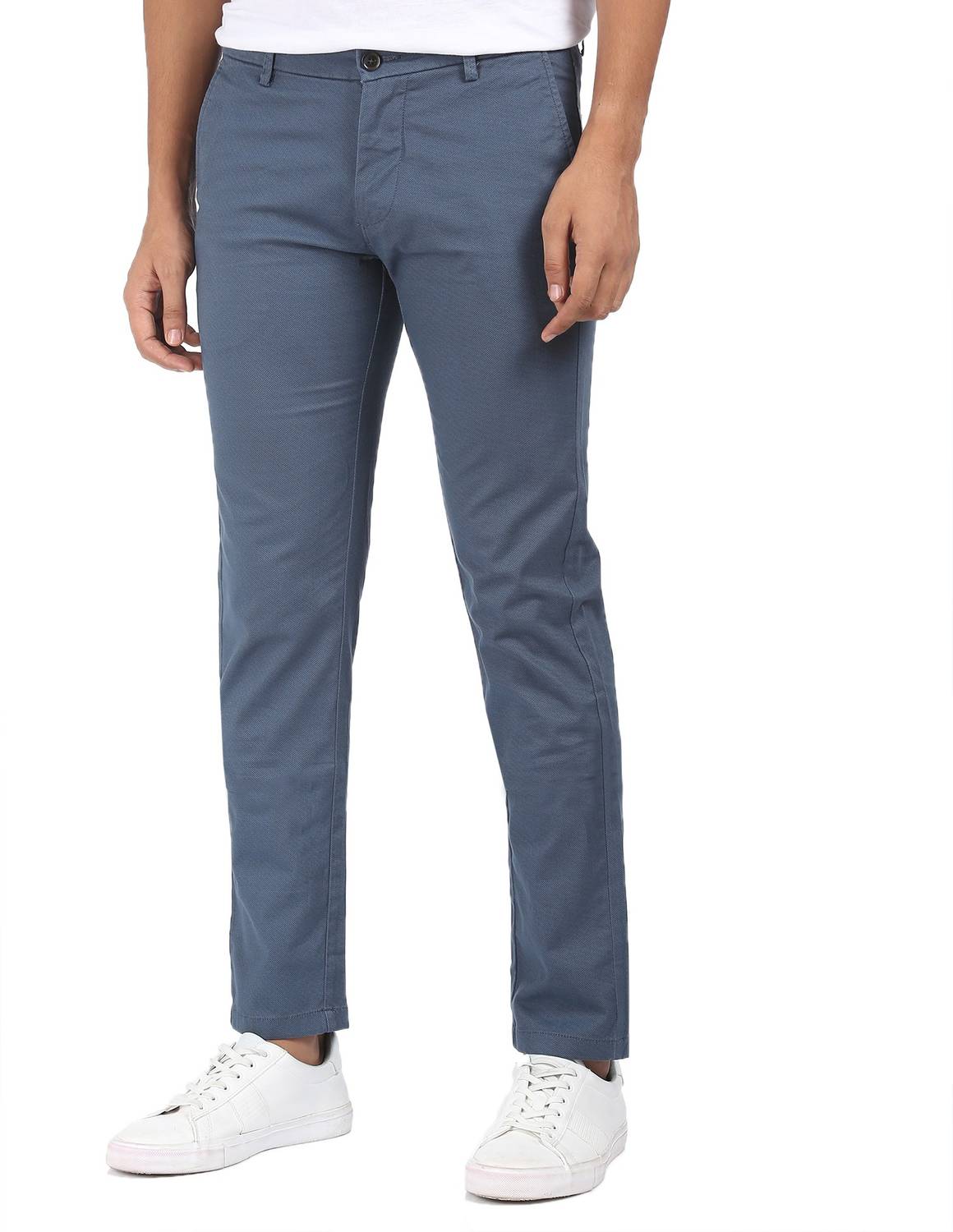 Arrow Sport Regular Fit Men Blue Trousers
