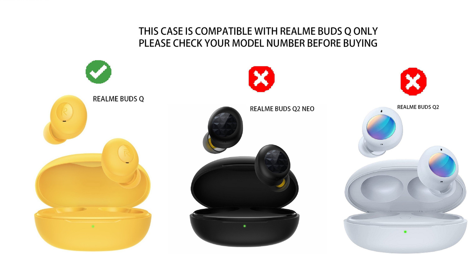 Image of Velfo Front & Back Case for Realme Buds Q2, Realme Buds Air2 Neo, Realme Q2 Neo