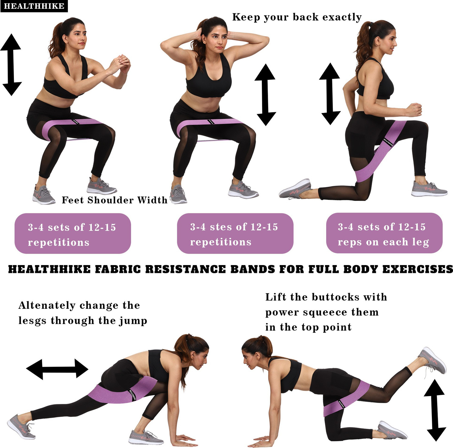 Image of HealthHike Fabric Resistance Band | Loop Hip Band for Women & Men | Booty Bands for Exercise Fitness Band