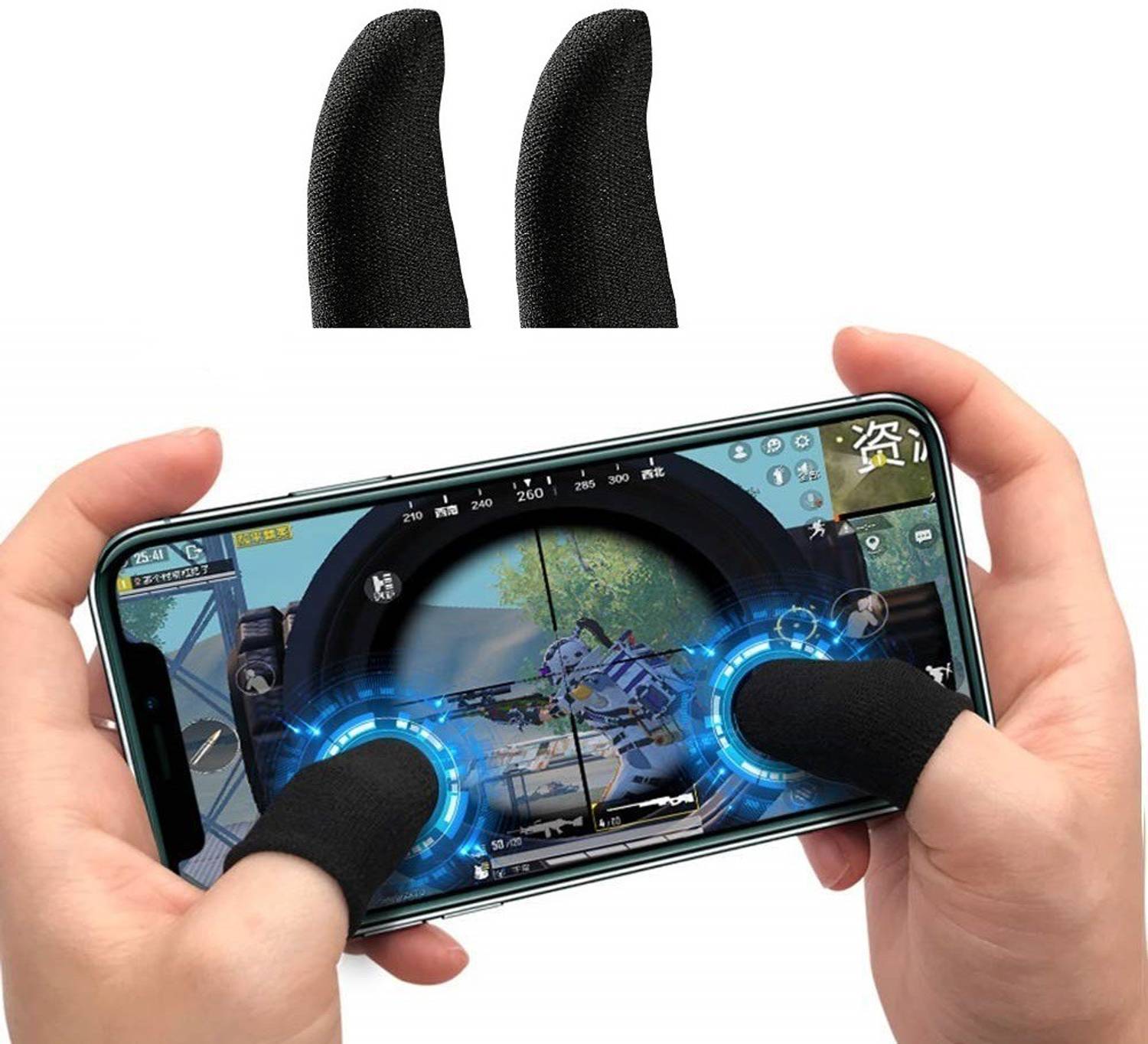 99Gems Anti-Slip Thumb Sleeve, Slip-Proof Sweat-Proof Professional Touch Screen Thumbs Finger Sleeve for Pubg & Other Mobile Phone Gaming Gloves  Gaming Accessory Kit