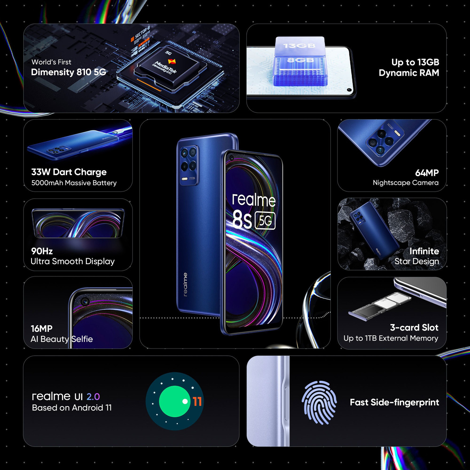 Image of realme 8s 5G (Universe Blue, 128 GB)
