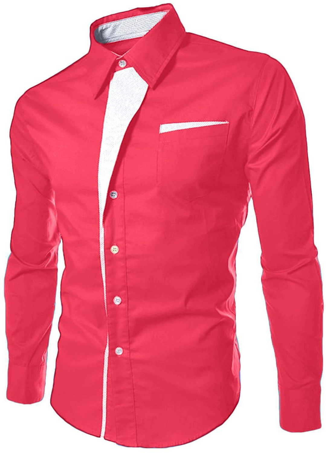 Image of Gonsgadapp Men Solid Casual Red Shirt