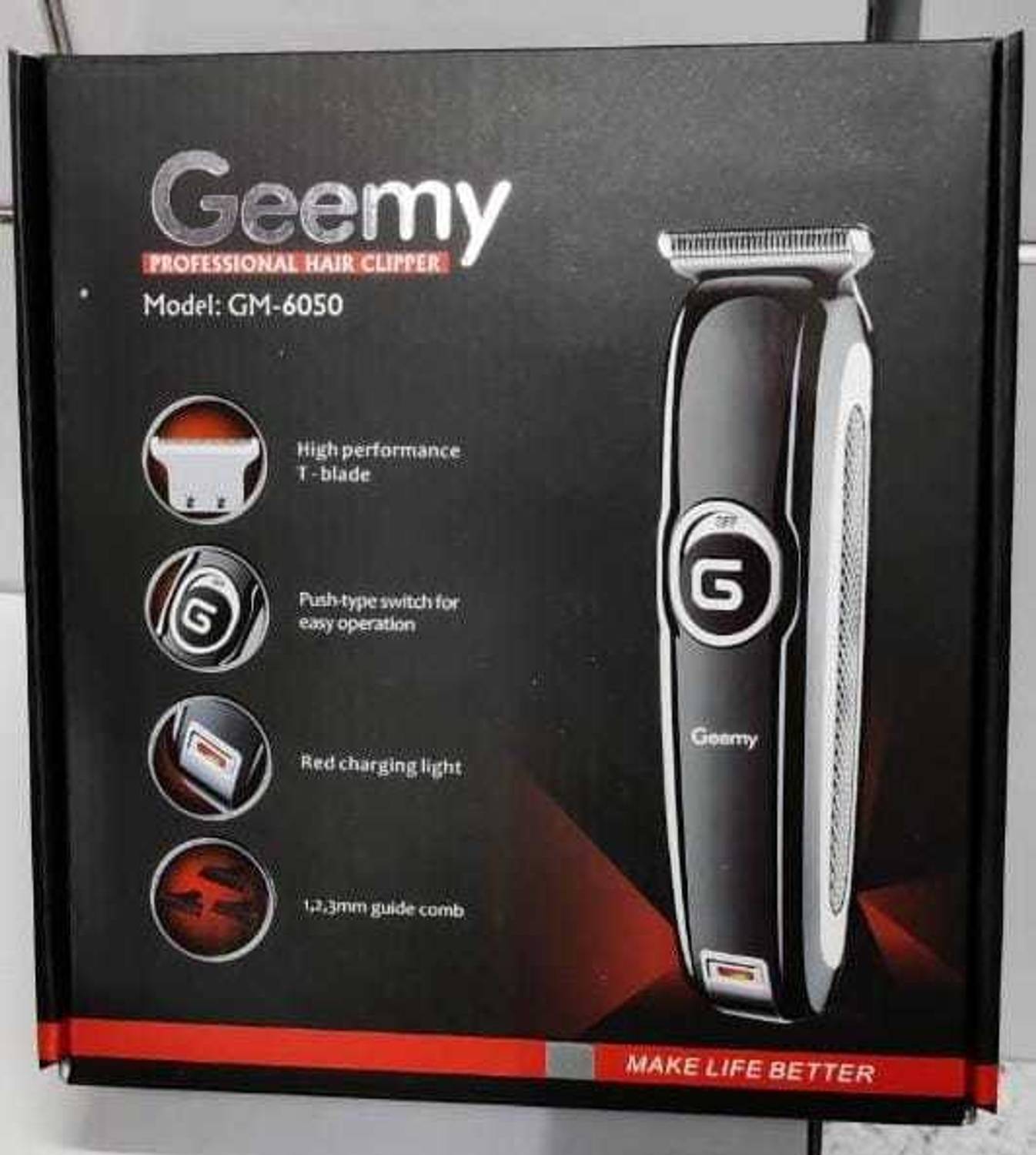 Geemy GM-6 050 PROPESONAL HAIR TRIMMER AND T BLADE Trimmer 120 min Runtime 3 Length Settings