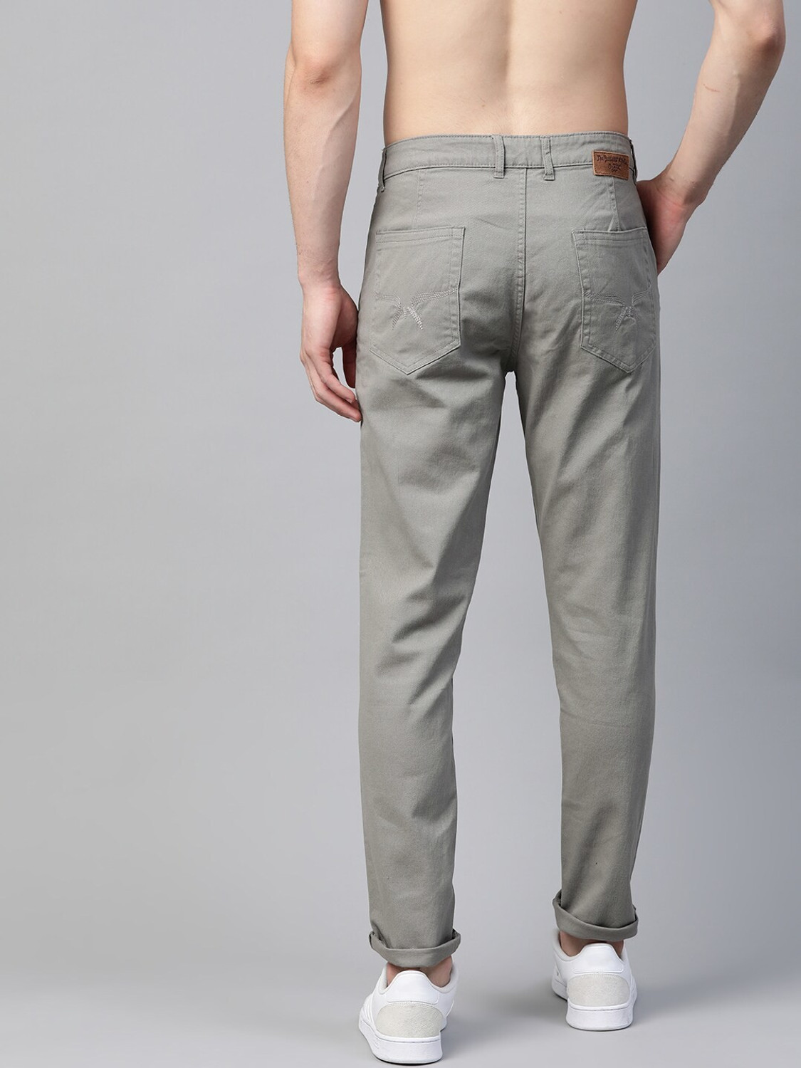 Image of Roadster Regular Fit Men Grey Trousers