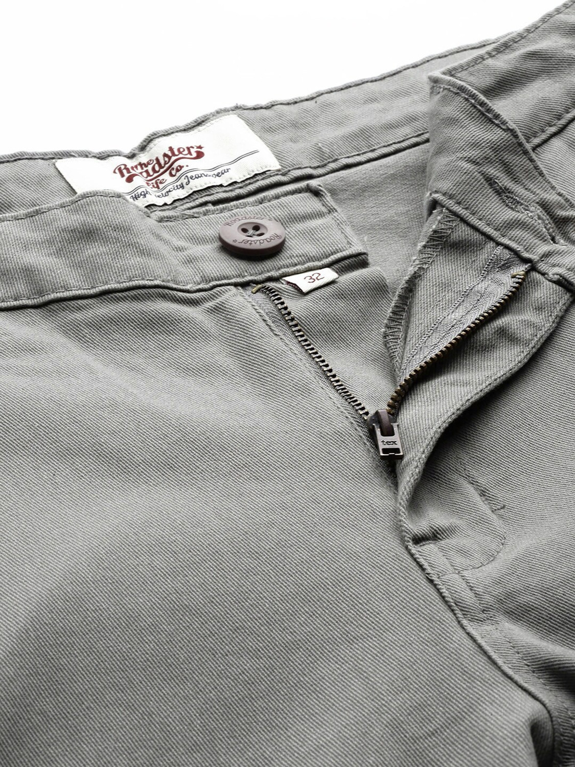Image of Roadster Regular Fit Men Grey Trousers