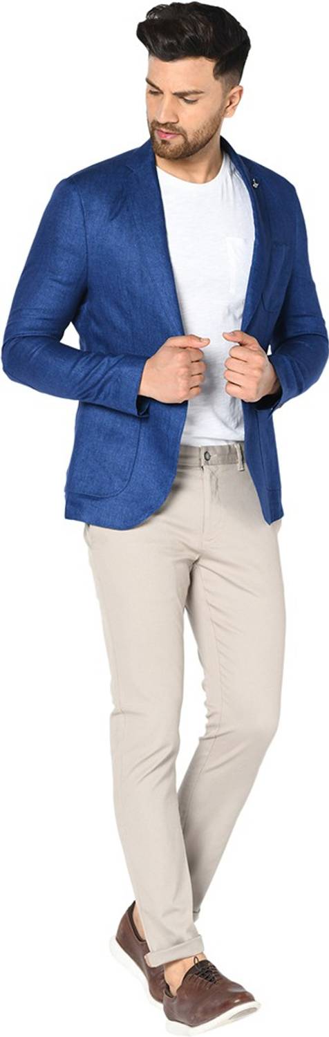 Blackberrys Solid Single Breasted Casual Men Blazer