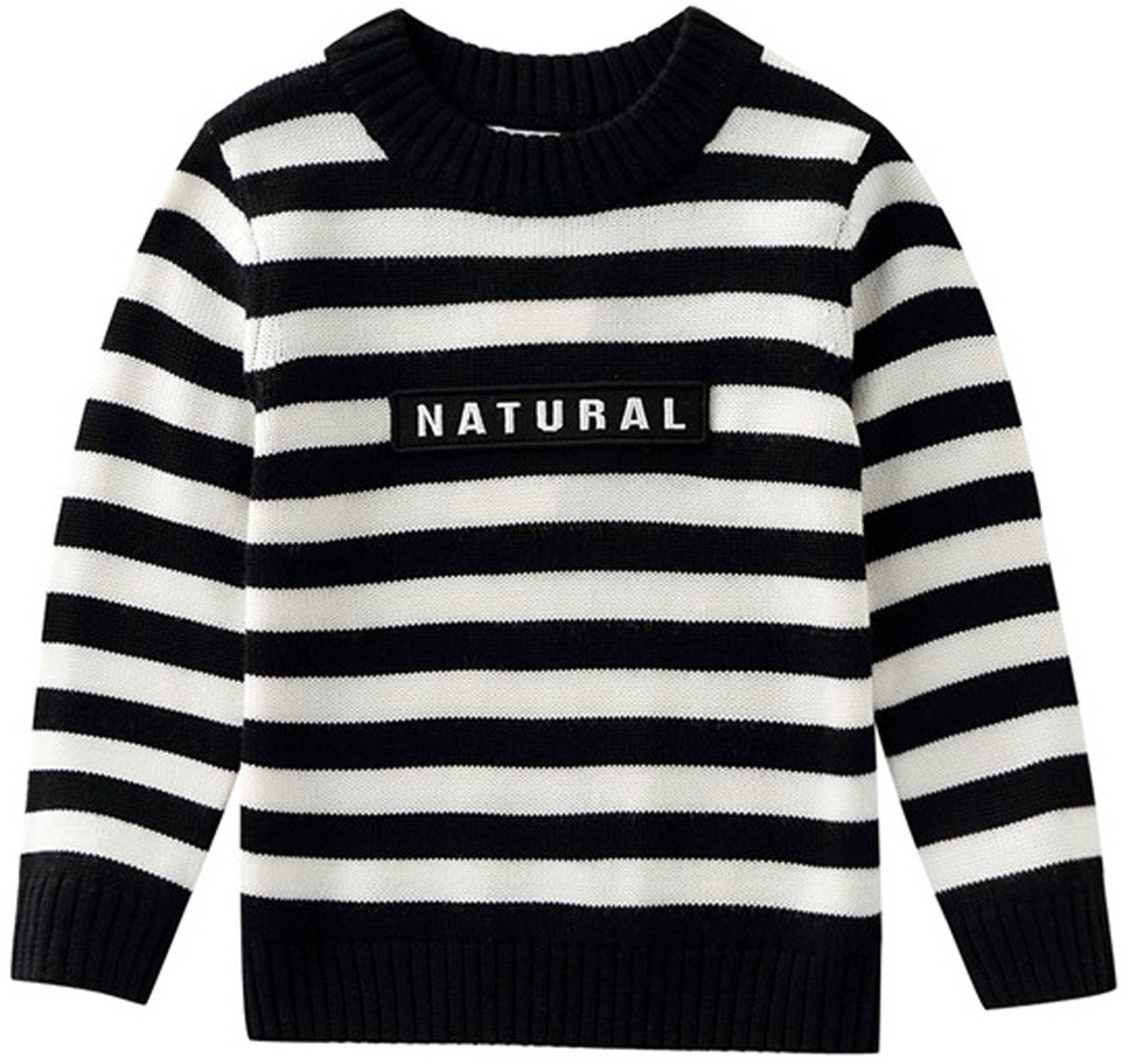 AD & AV Woven Round Neck Casual Boys Black, White Sweater