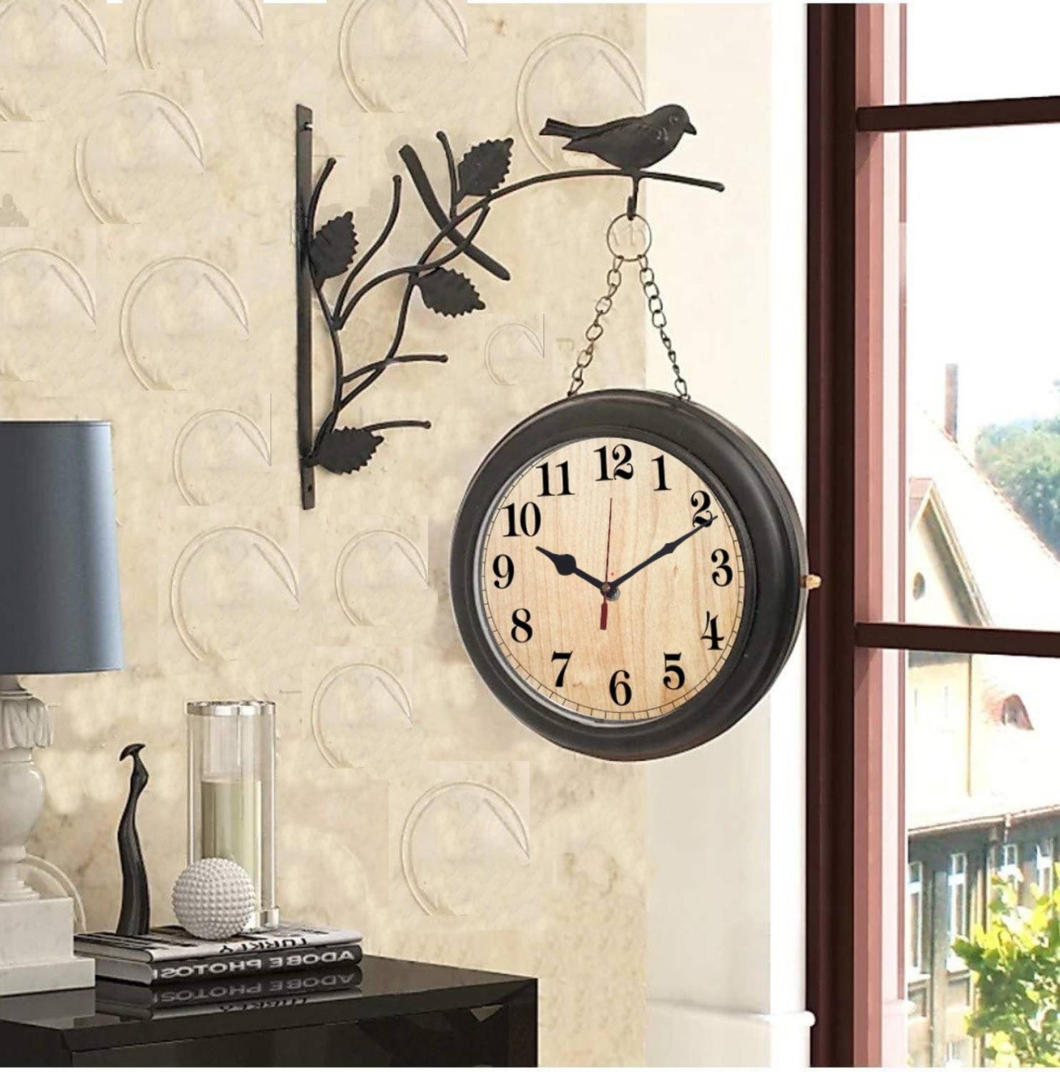 Saree House Analog 30 cm X 25 cm Wall Clock (Black, With Glass, D