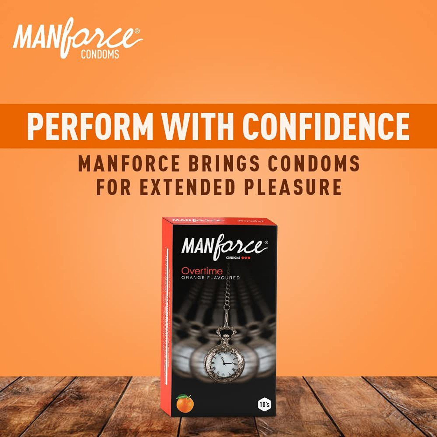 Image of MANFORCE 3 in 1 Wild Ribbed Contour Dotted Strawberry Flavor Condoms - 10 Pieces & 3 in 1 Condoms (Ribbed, Contour, Dotted), Overtime Orange Flavoured- 10 Pieces Condom (Set of 2, 20 Sheets)