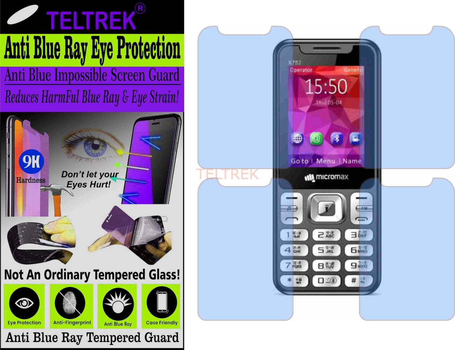 TELTREK Tempered Glass Guard for MICROMAX X752 (Impossible UV AntiBlue Light)