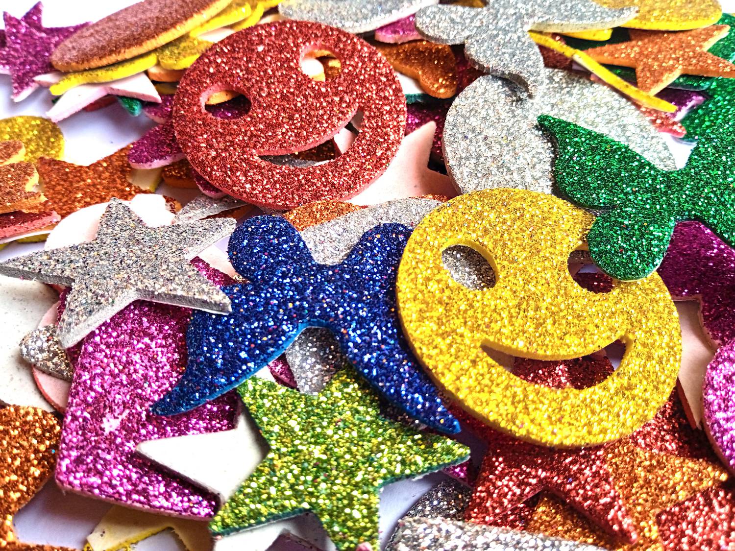 Redge 2 inch Sticker For Kids Craft Shape Like Heart Start Flower, Smiley and Butterfly etc Self Adhesive Sticker
