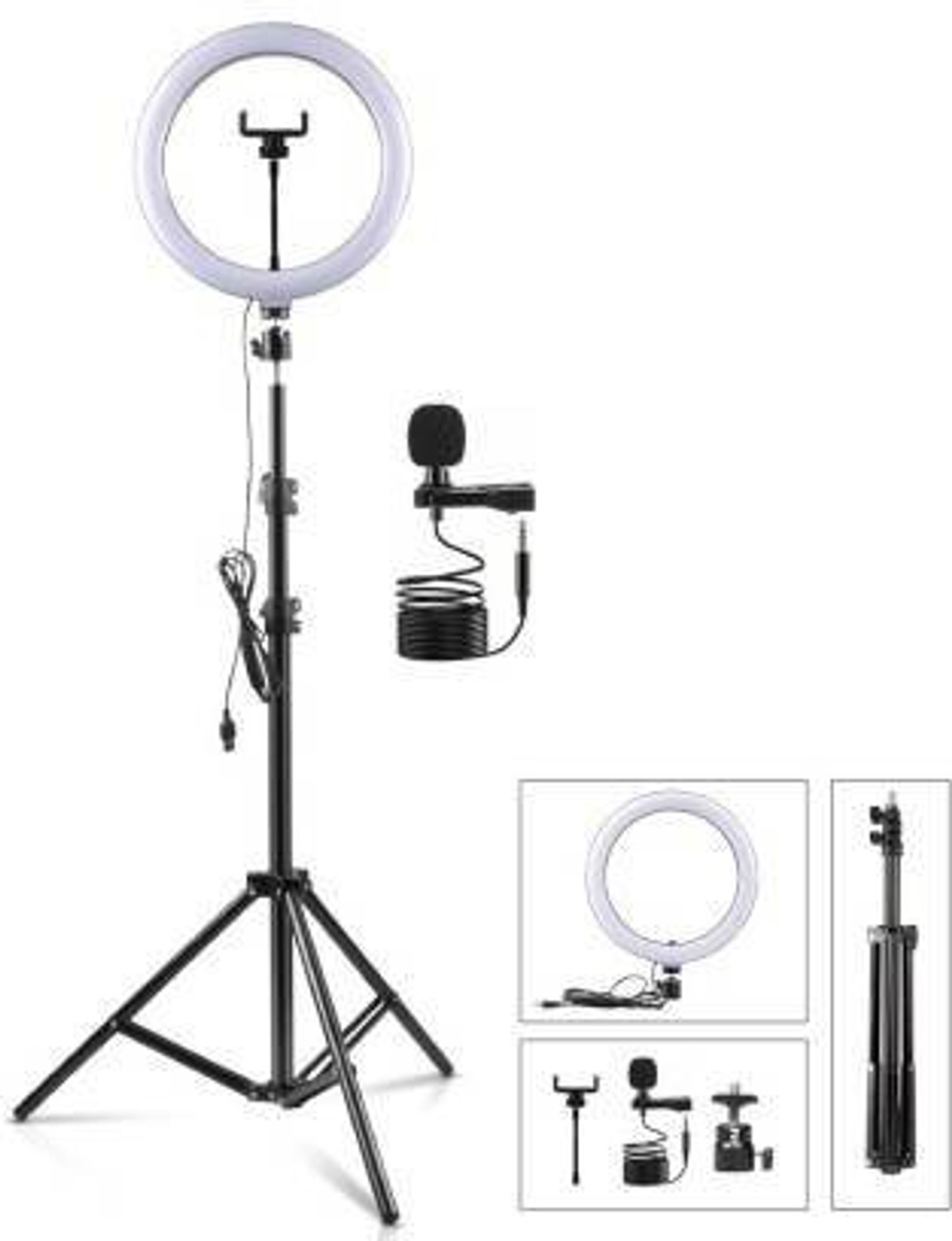 Image of ZOPHORUS Premium 6.9 inch feet (210cm) Strong Metal Tripod With 10 inch 3 Modes LED Ring Flash